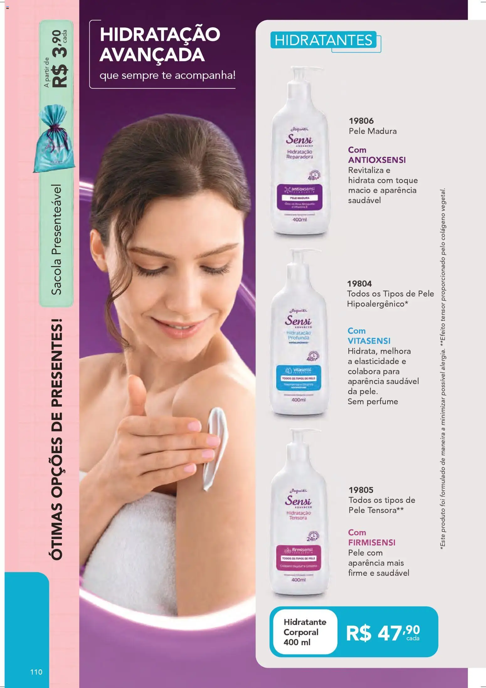 Jequiti Folheto - válido de 28.03.2026 | Página: 110 | Produtos: Colágeno, Perfume, Hidratante corporal, Tv