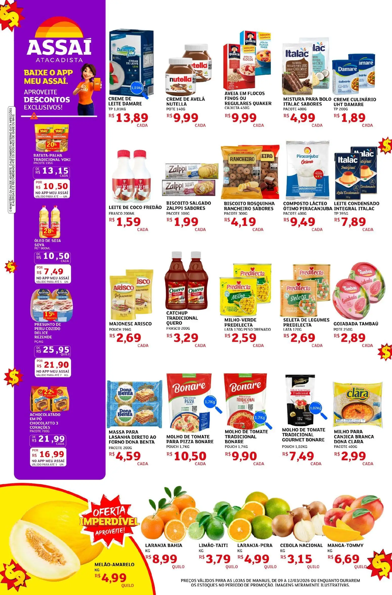 Assaí Atacadista Folheto - válido de 09.03.2026 | Página: 2 | Produtos: Bolo, Creme, Flocos, Leite de coco