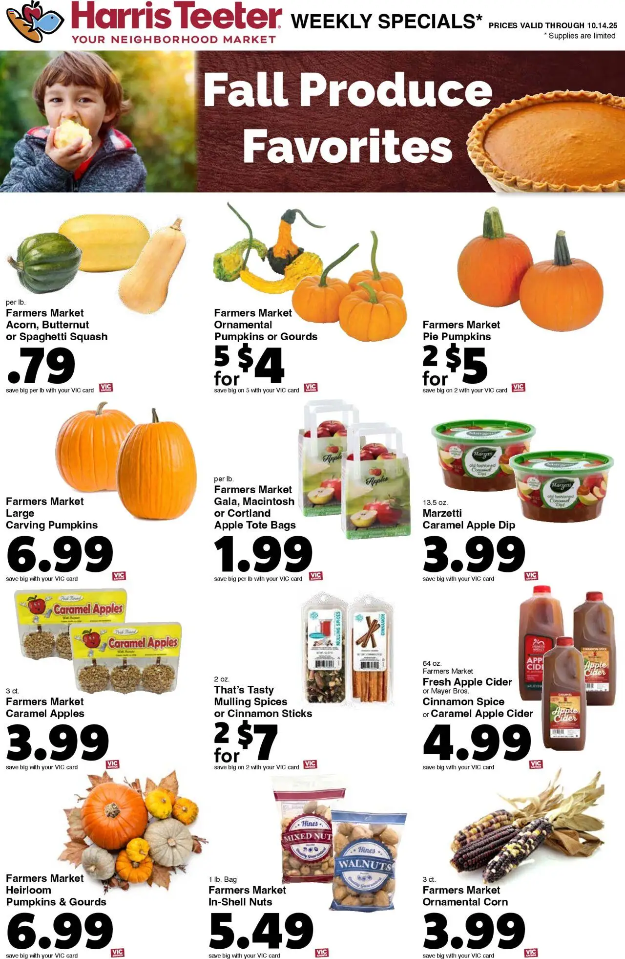Harris Teeter Weekly Ad - valid from 08.10.2025 | Page: 13 | Products: Cider, Corn, Nuts, Bag