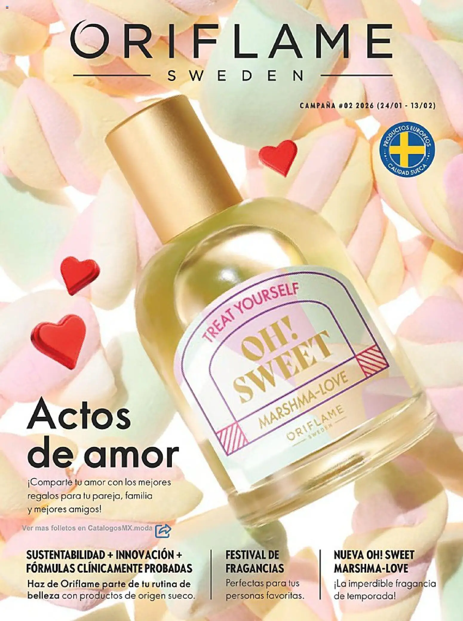 Nuevas ofertas de Oriflame válidas en toda la República Mexicana desde el 24.01.2026. ¡Encuentra las mejores ofertas en Oriflame campaña 2 2026! | Página: 1 | Productos: Fragancia, Campana