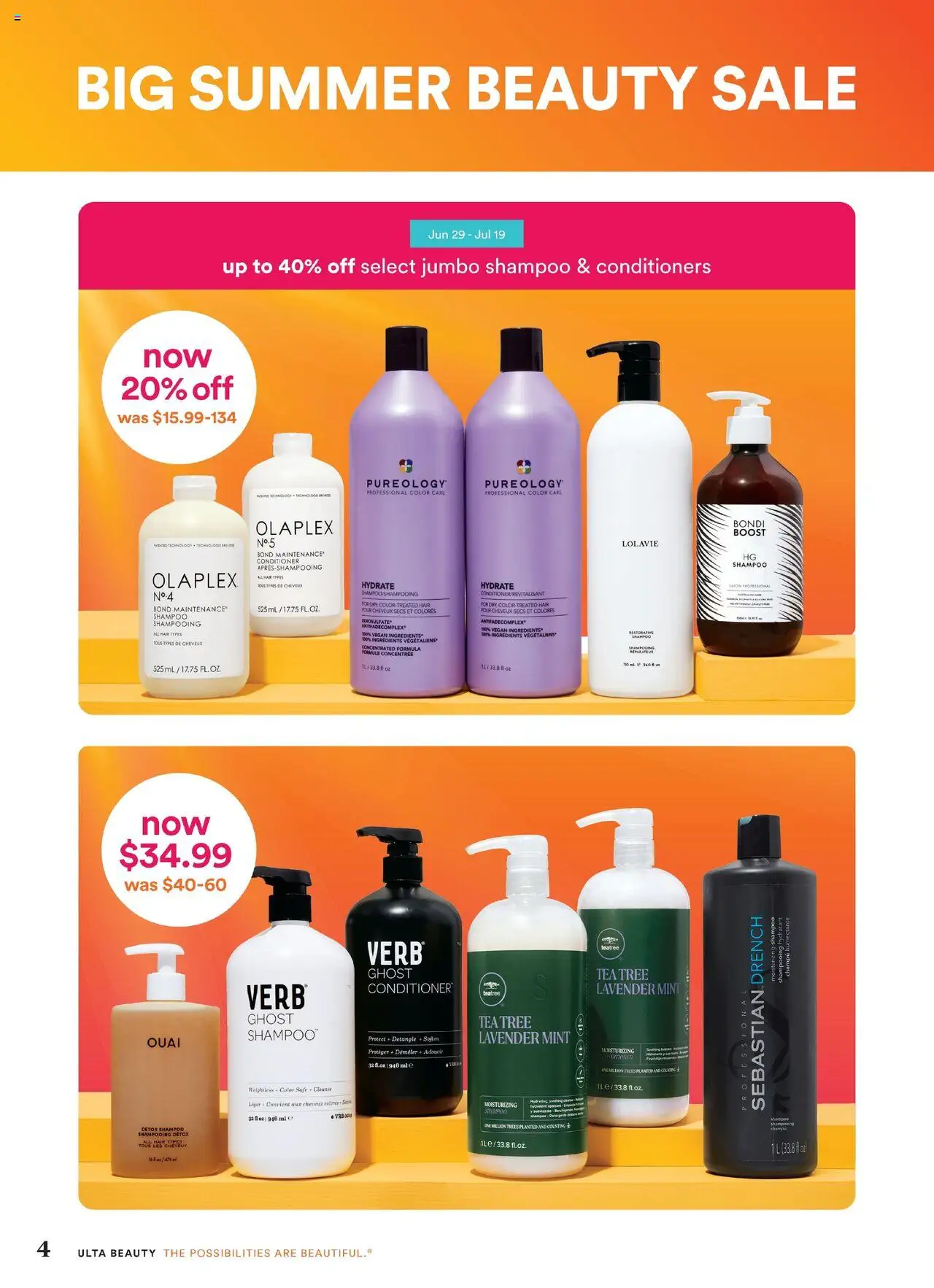 Ulta Beauty Weekly Ad - valid from 29.06.2025 | Page: 4 | Products: Safe, Shampoo, Conditioner, Tea