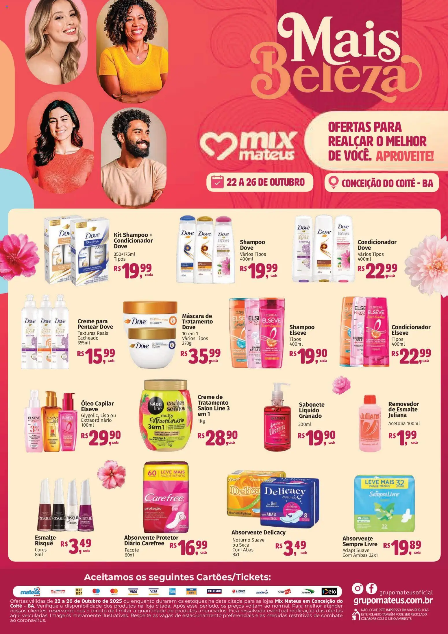 Mateus Folheto - válido de 22.10.2025 | Página: 1 | Produtos: Shampoo, Óleo, Creme, Dove