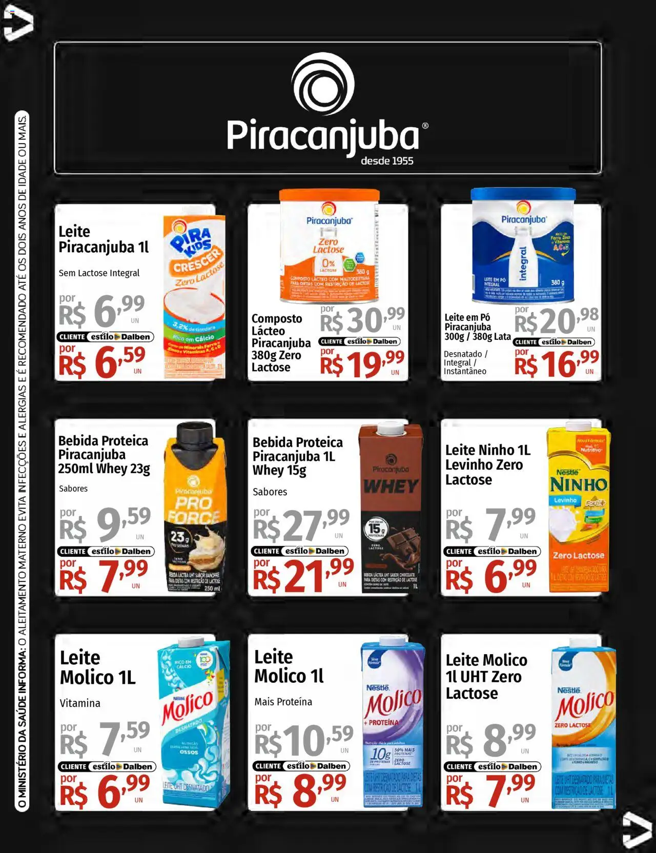 Supermercado Dalben Folheto - válido de 23.07.2025 | Página: 7 | Produtos: Leite, Chocolate, Cálcio, Bebida