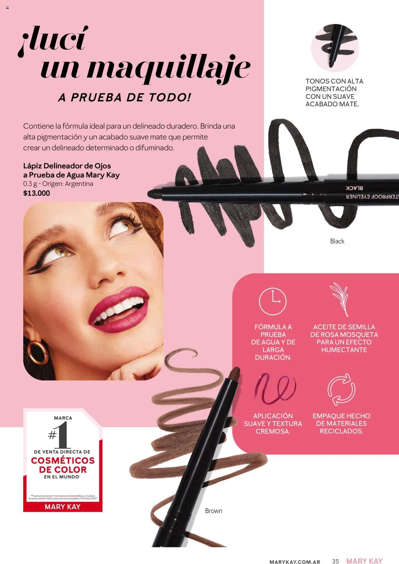 Mary Kay catálogo │ válido desde el 04.04.2025 | Página: 35 | Productos: Mate, Maquillaje, Delineador de ojos, Agua