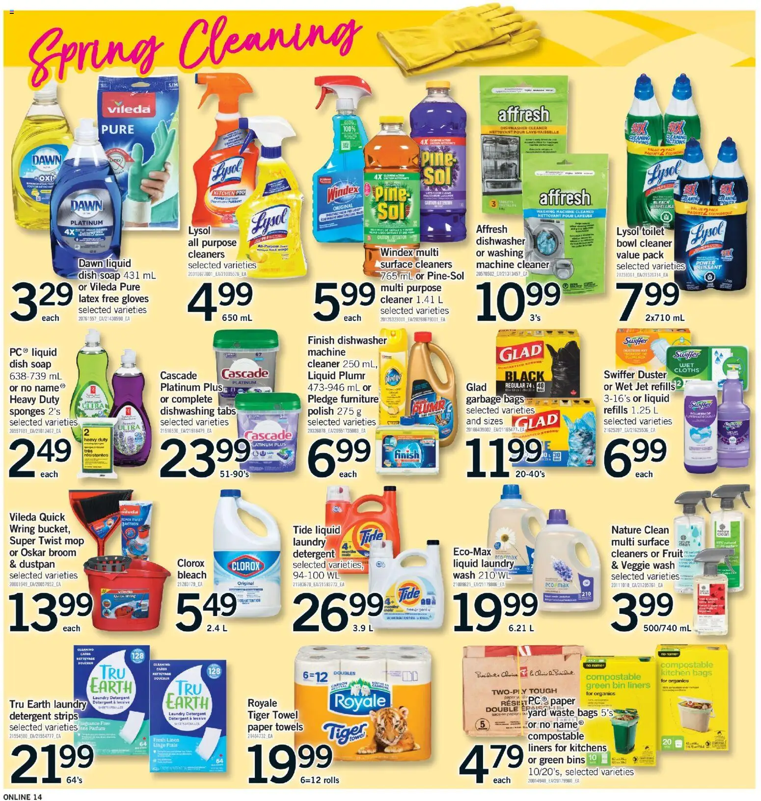 Fortinos flyer valid from 19.03.2026 | Page: 14 | Products: Dishwasher, Soap, Detergent, Dishwasher cleaner