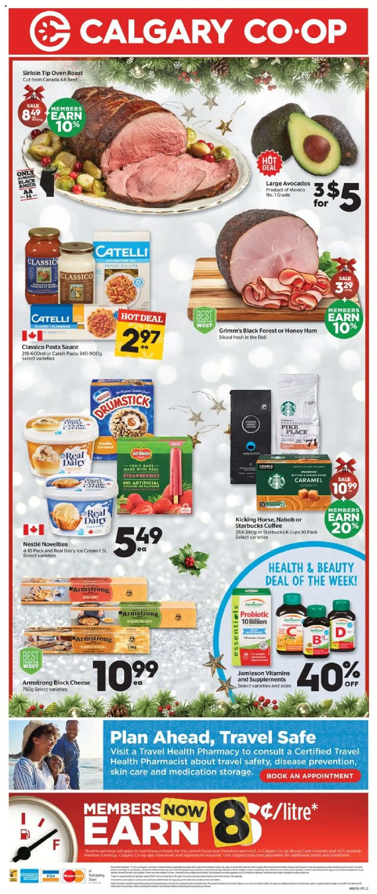 Calgary Co-op flyer valid from 04.12.2025 | Page: 3 | Products: Pasta, Ice cream, Cheese, Coffee