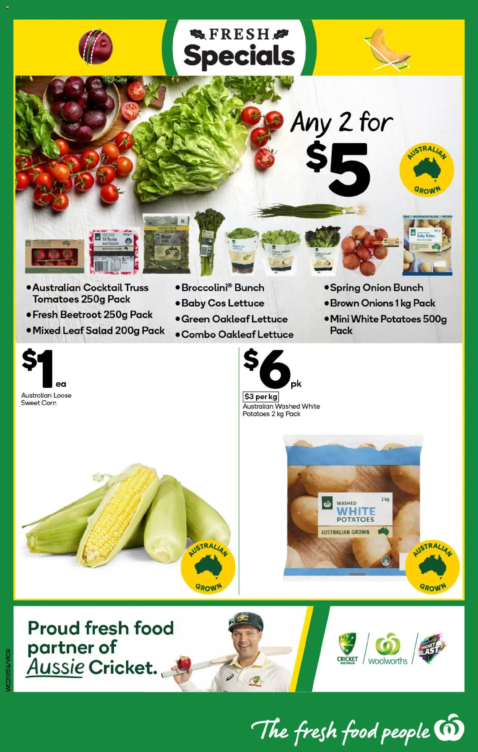 Woolworths catalogue - valid from 21.01.2026 | Page: 8 | Products: Lettuce, Salad, Potatoes, Onions
