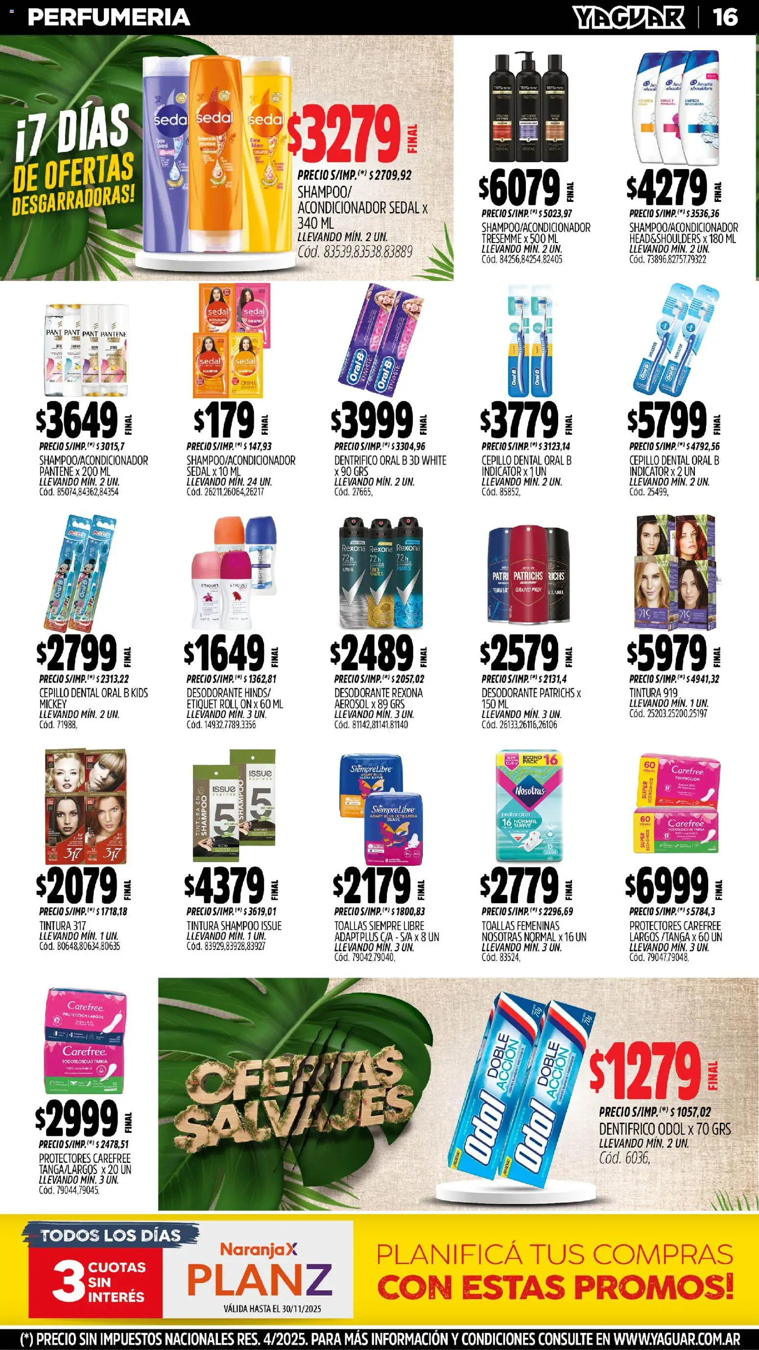 Yaguar - José C. Paz │ válido desde el 03.11.2025 | Página: 17 | Productos: Toallas, Cepillo, Shampoo, Crema