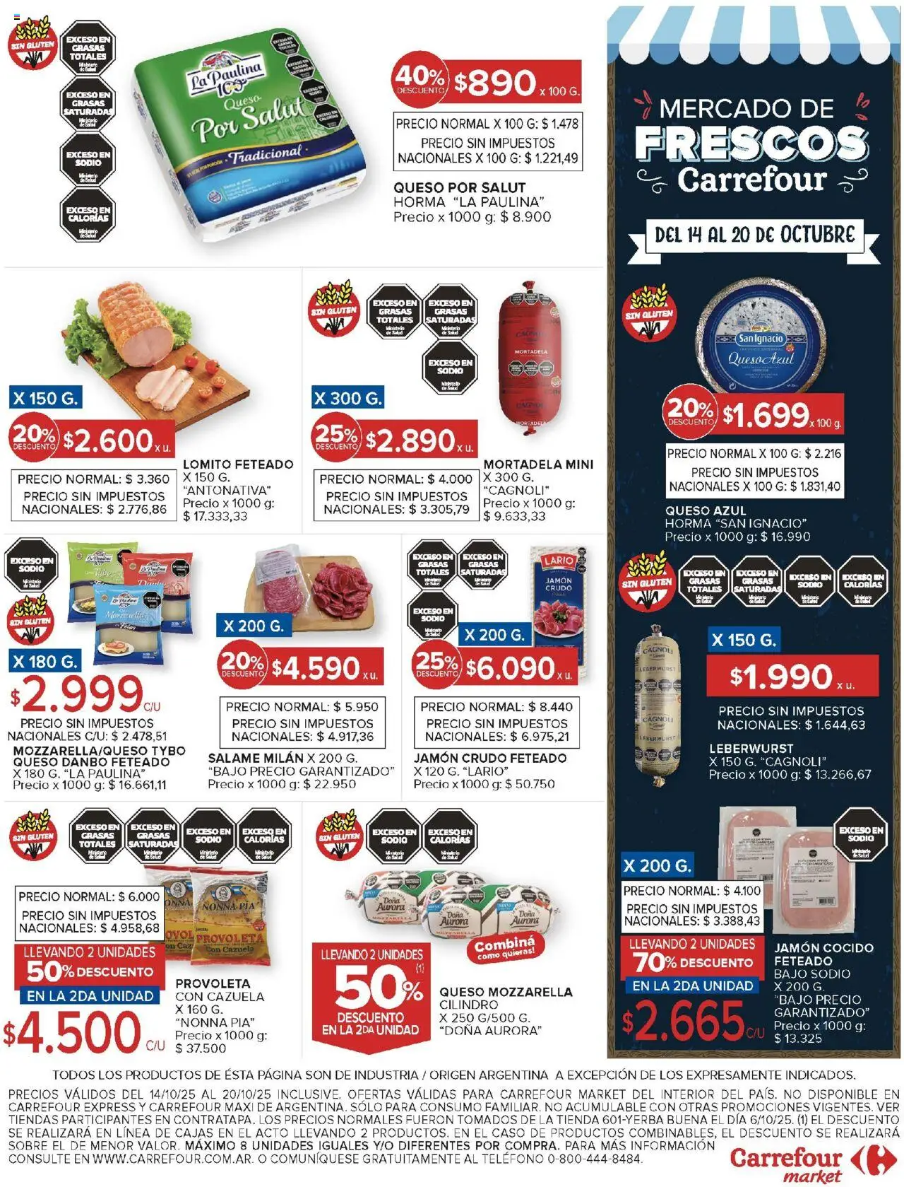 Carrefour Market catálogo - Catamarca │ válido desde el 14.10.2025 | Página: 13 | Productos: Sobre, Jamón crudo, Queso, Salame