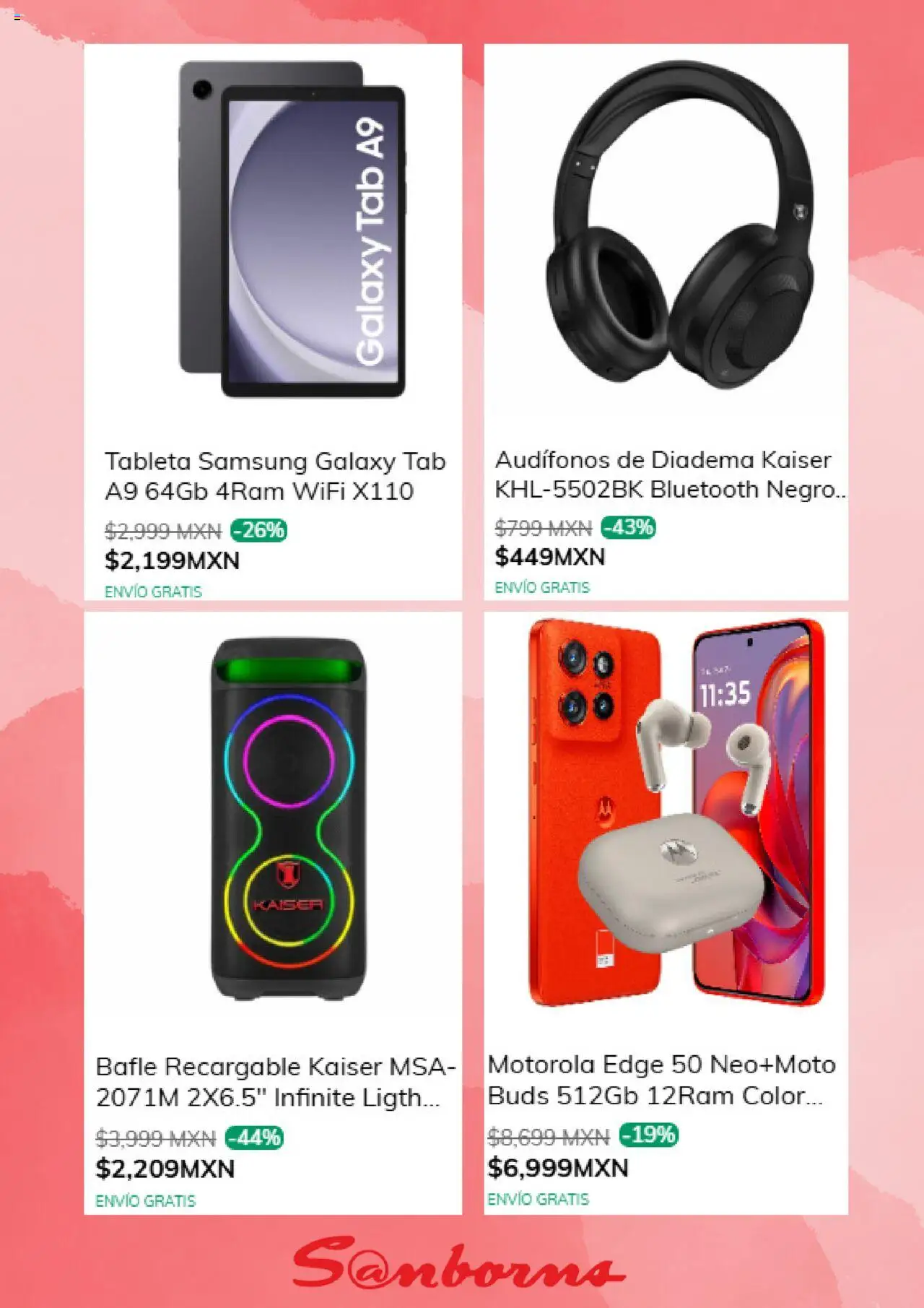 Nuevas ofertas de Sanborns válidas en toda la República Mexicana desde el 15.08.2025. ¡Encuentra las mejores ofertas en Sanborns catálogo! | Página: 5 | Productos: Audífonos, Tableta