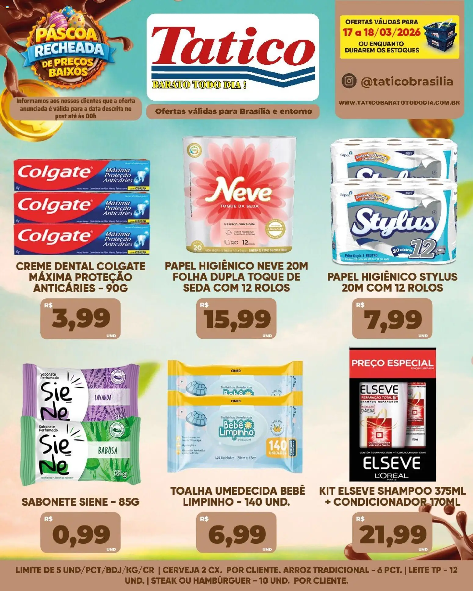 Tatico ofertas do Dia Folheto - válido de 19.03.2026 | Página: 63 | Produtos: Condicionador, Leite, Hambúrguer, Toalha umedecida