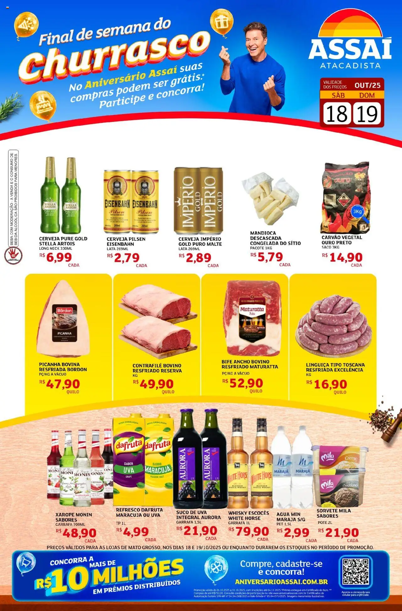Assaí Atacadista Folheto - válido de 18.10.2025 | Página: 1 | Produtos: Carvão vegetal, Refresco, Cerveja, Sorvete