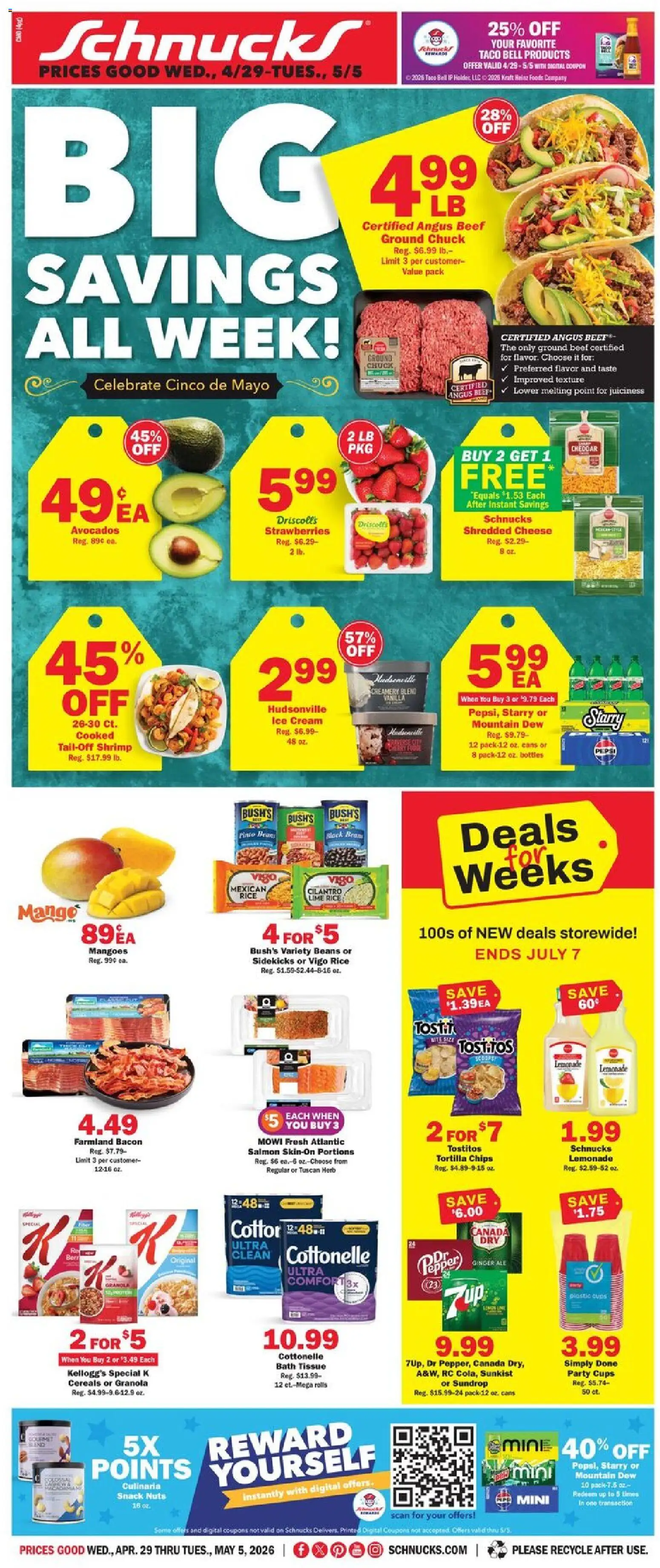 Schnucks Weekly Ad - valid from 29.04.2026 | Page: 1 | Products: Bath, Beef, Cream, Lemon