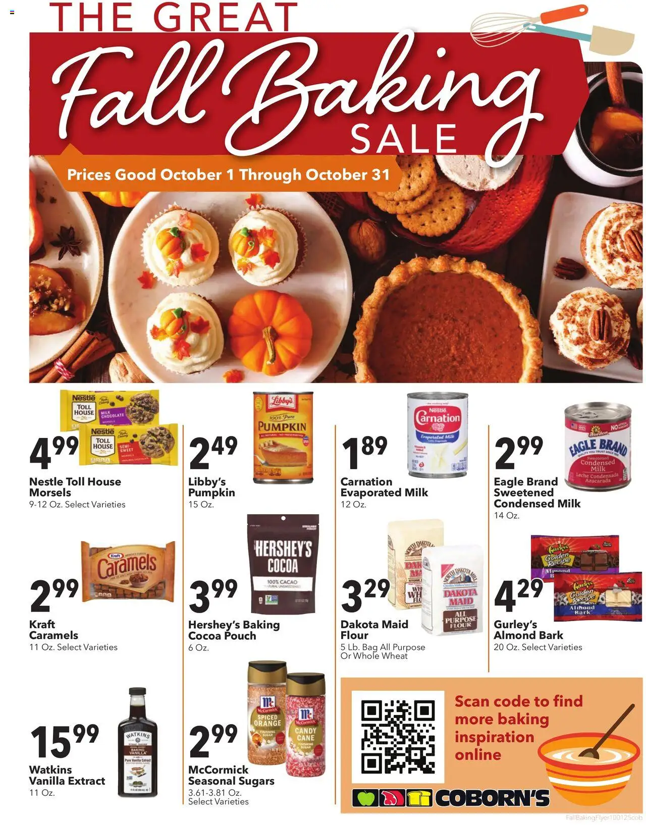 Coborn's Fall Baking - valid from 01.10.2025 | Page: 1 | Products: Milk, Chocolate, Sugar, Bag