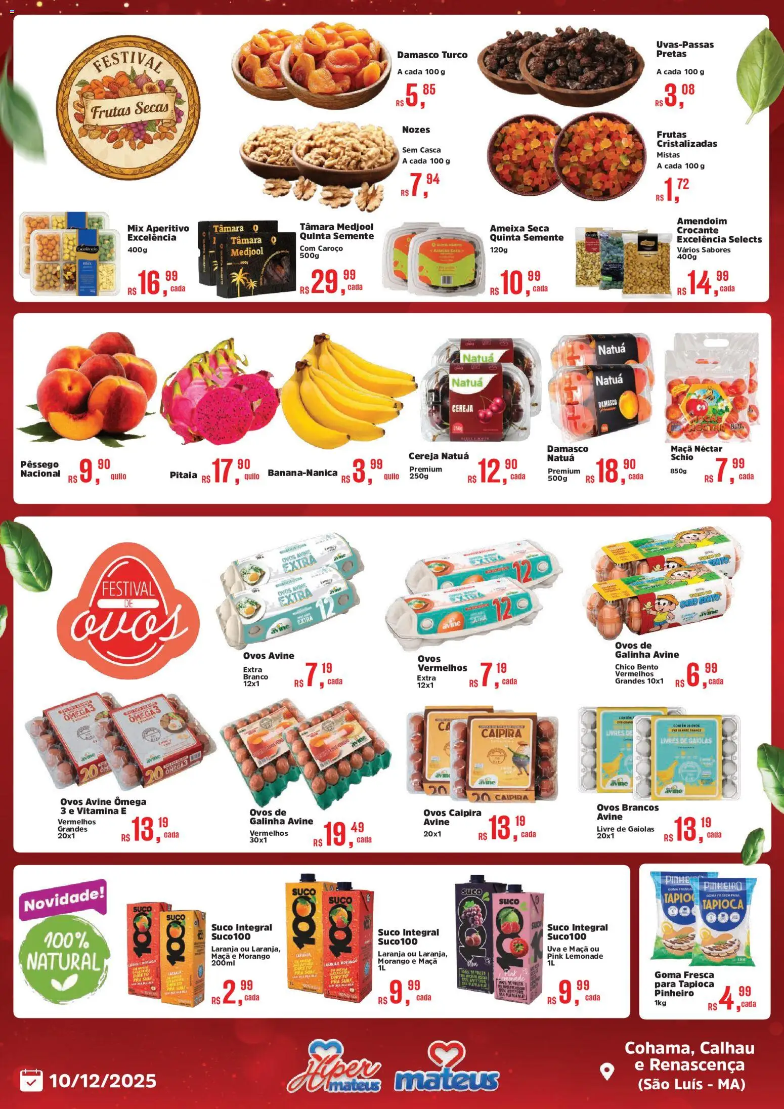 Mateus Folheto - válido de 10.12.2025 | Página: 2 | Produtos: Damasco, Amendoim, Tapioca, Ameixa
