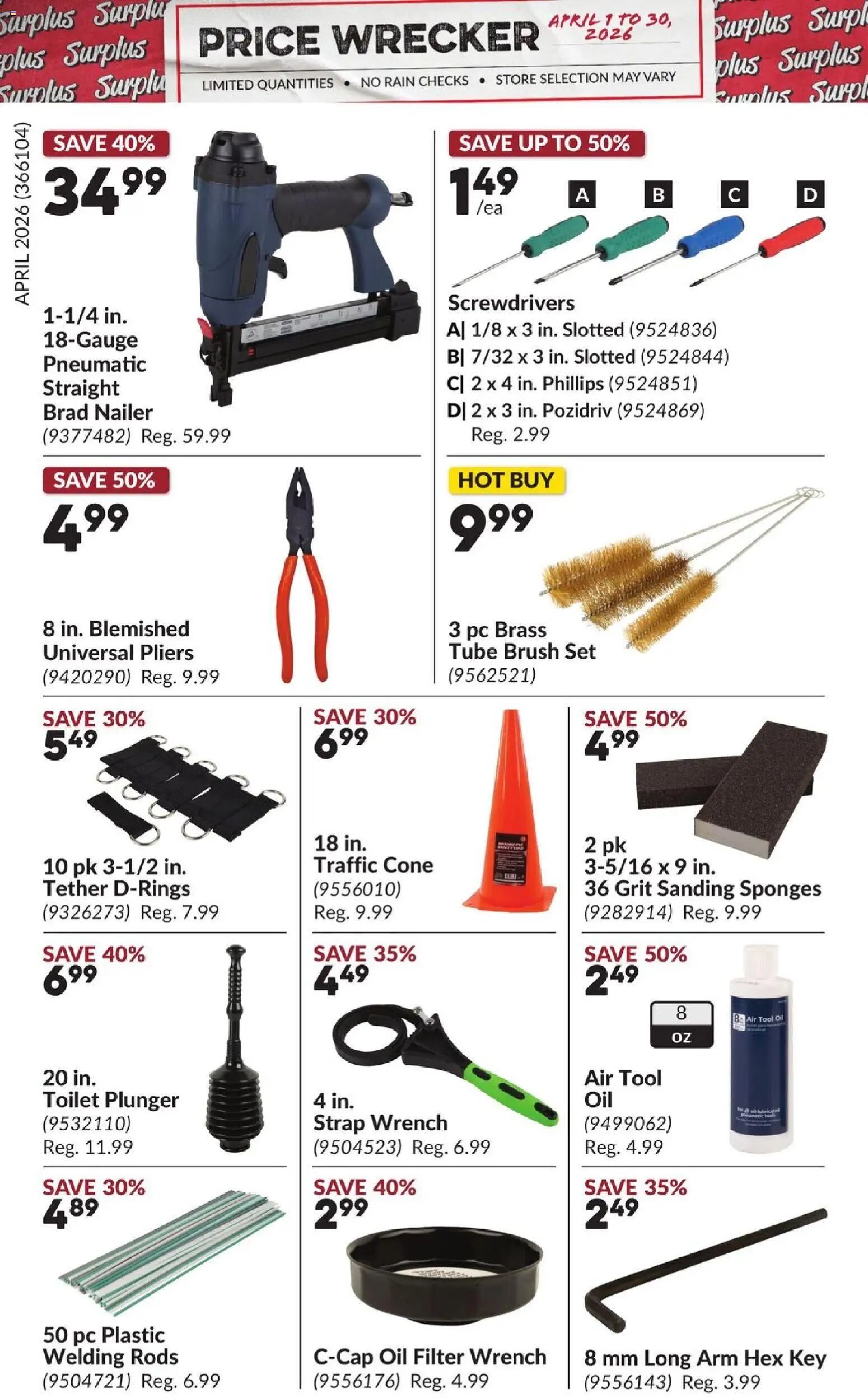 Princess Auto flyer valid from 01.04.2026 | Page: 18 | Products: PC, Brush, Oil