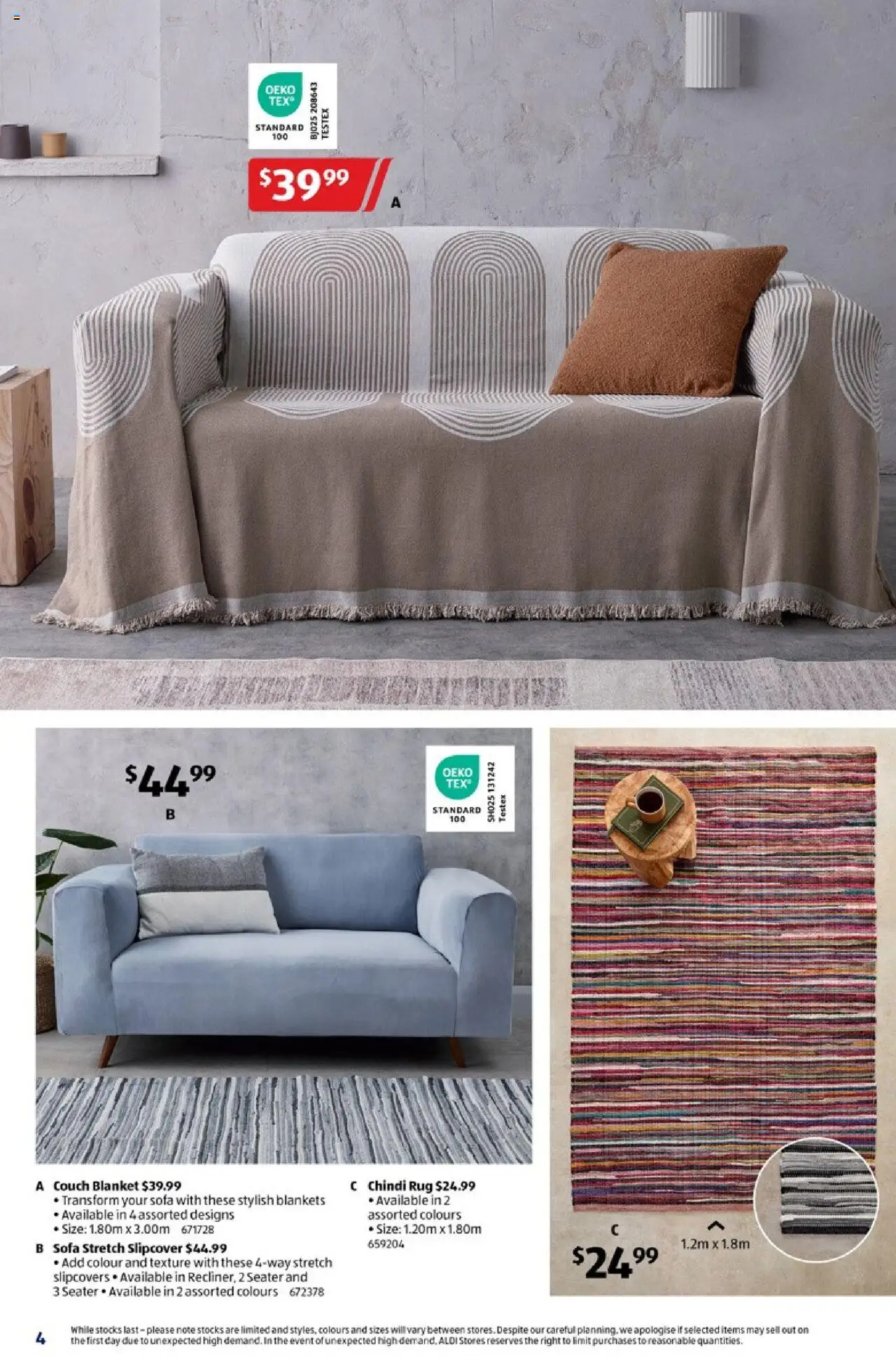 Aldi catalogue - valid from 17.09.2025 | Page: 4 | Products: Sofa, Couch, Blanket