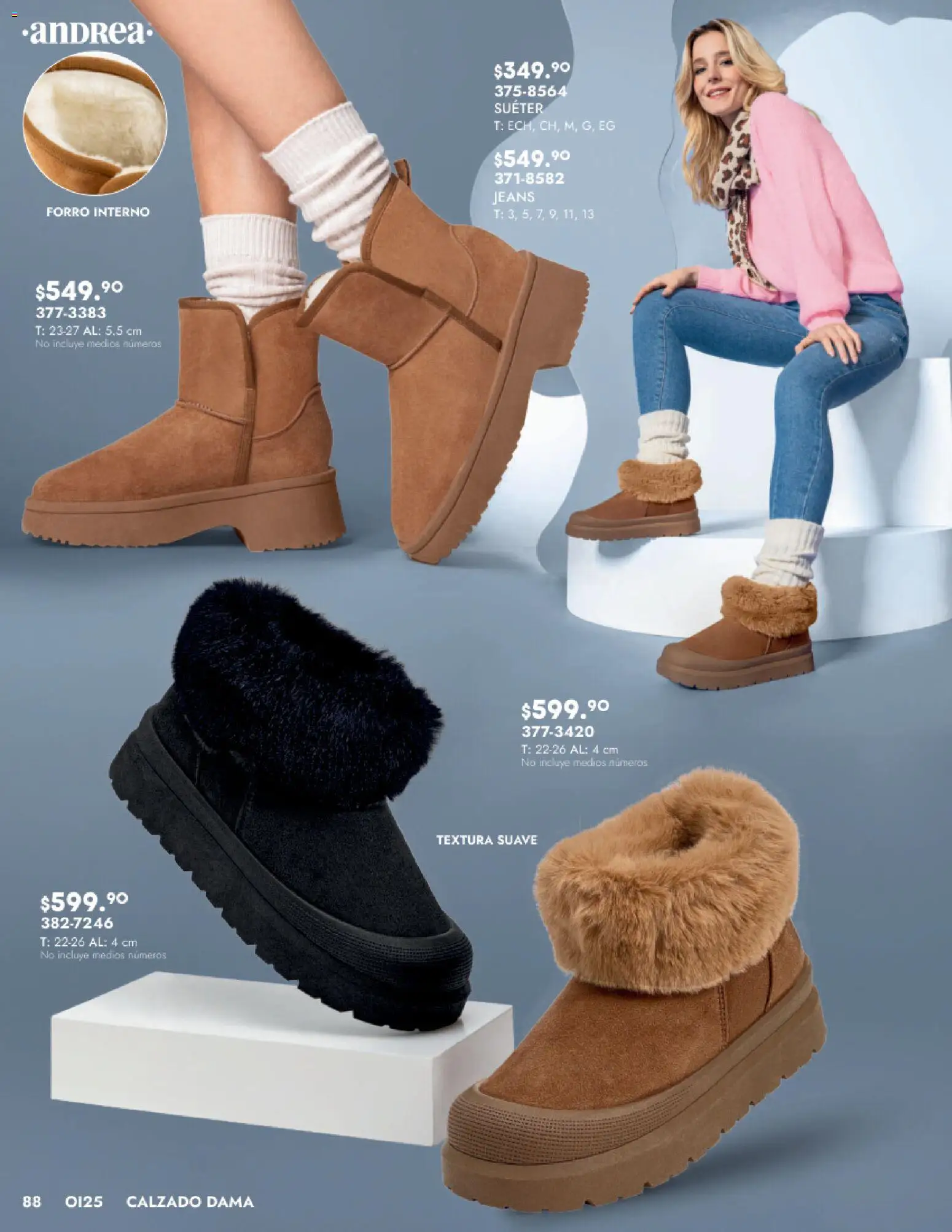 Nuevas ofertas de Andrea válidas en toda la República Mexicana desde el 24.08.2025. ¡Encuentra las mejores ofertas en Andrea - Catálogo Calzado Dama! | Página: 88 | Productos: Suéter