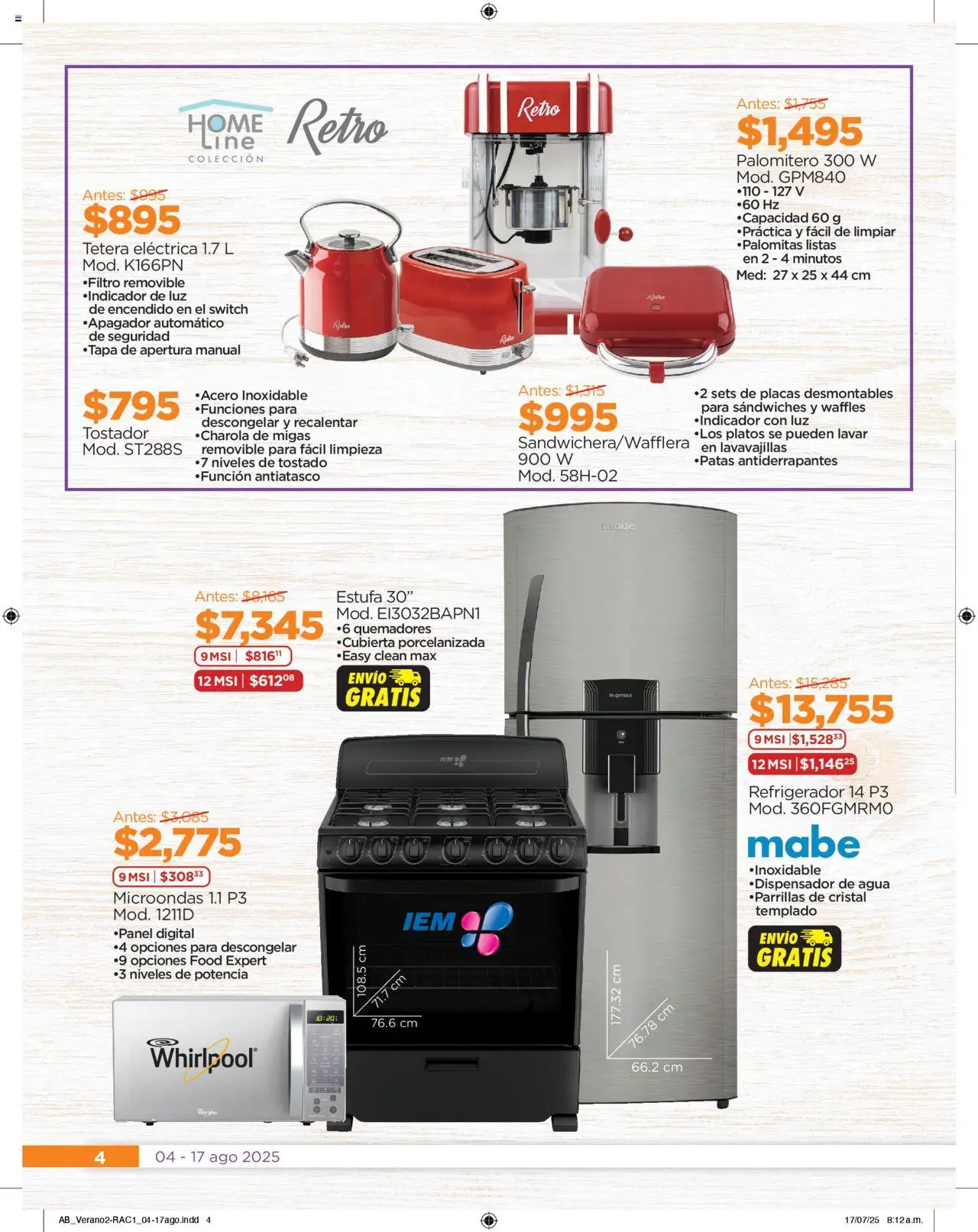 Nuevas ofertas de Chedraui válidas en toda la República Mexicana desde el 04.08.2025. ¡Encuentra las mejores ofertas en Chedraui folleto! | Página: 4 | Productos: Refrigerador, Agua, Tetera, Lavavajillas