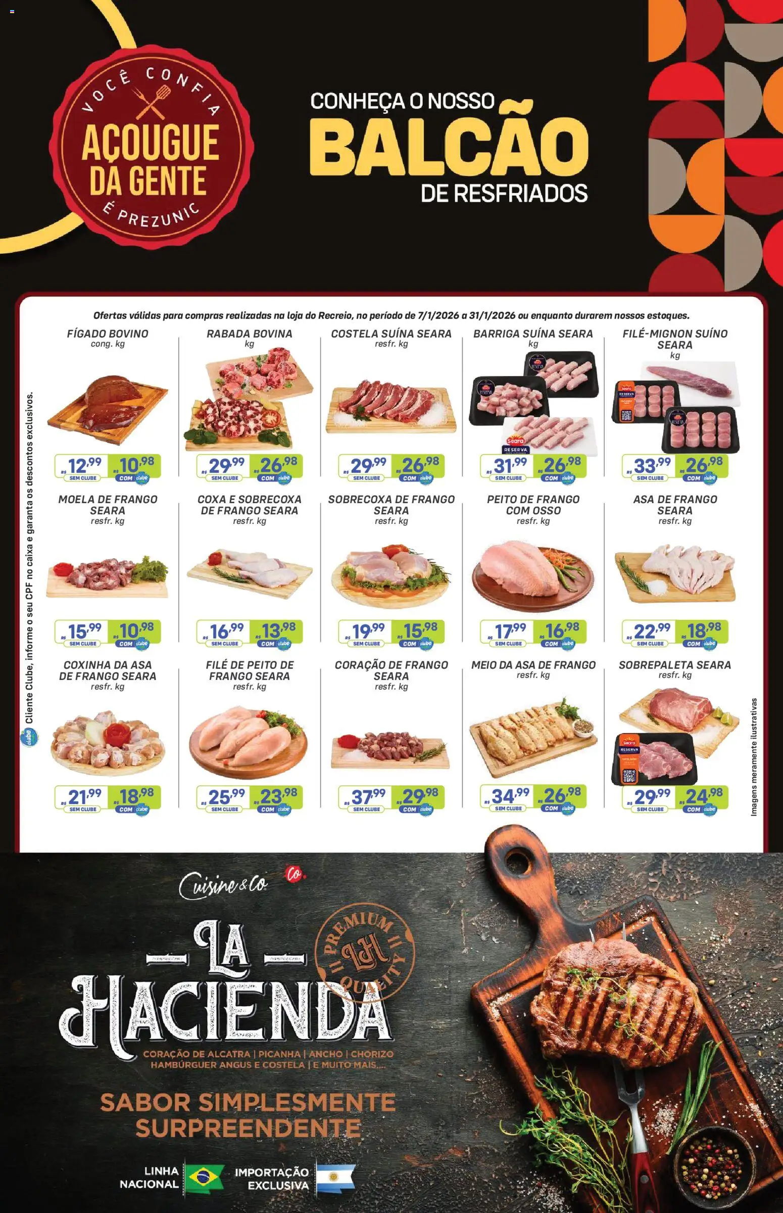 Prezunic Folheto - válido de 07.01.2026 | Página: 7 | Produtos: Caixa, Hambúrguer, Frango, Peito de frango