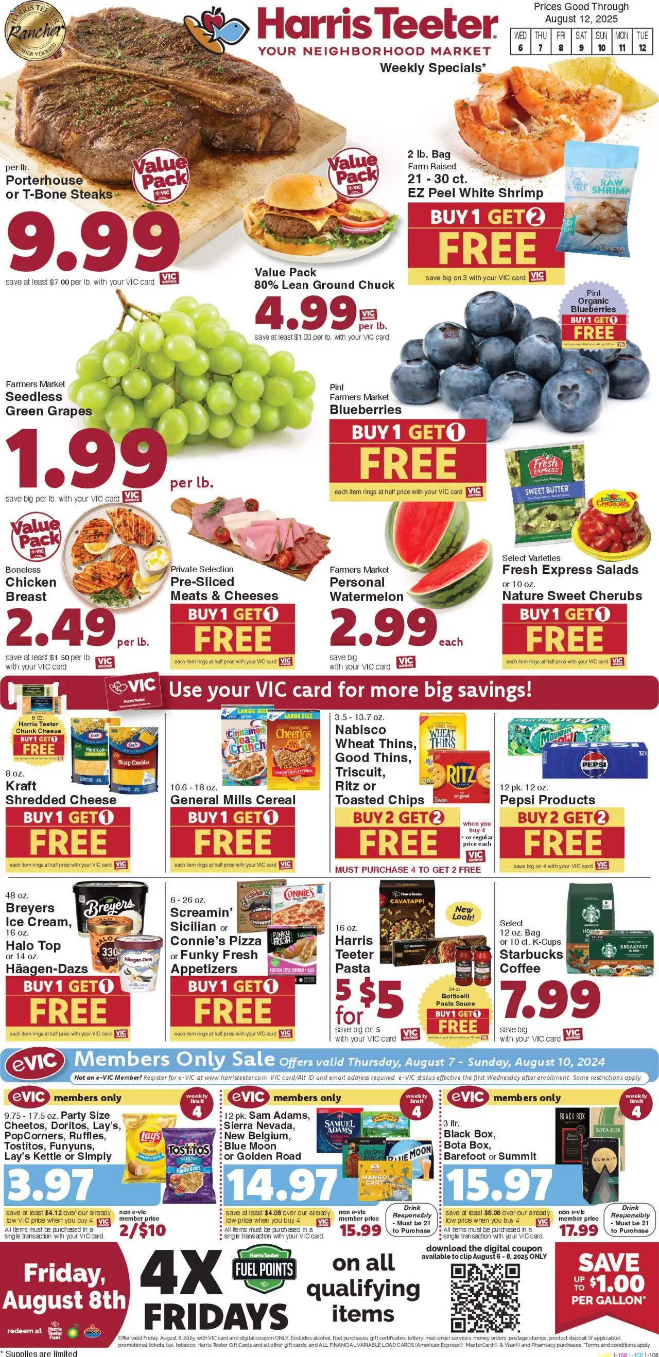 Harris Teeter Weekly Ad - SC - valid from 06.08.2025 | Page: 1 | Products: Clip, Sauce, Blueberries, Bag