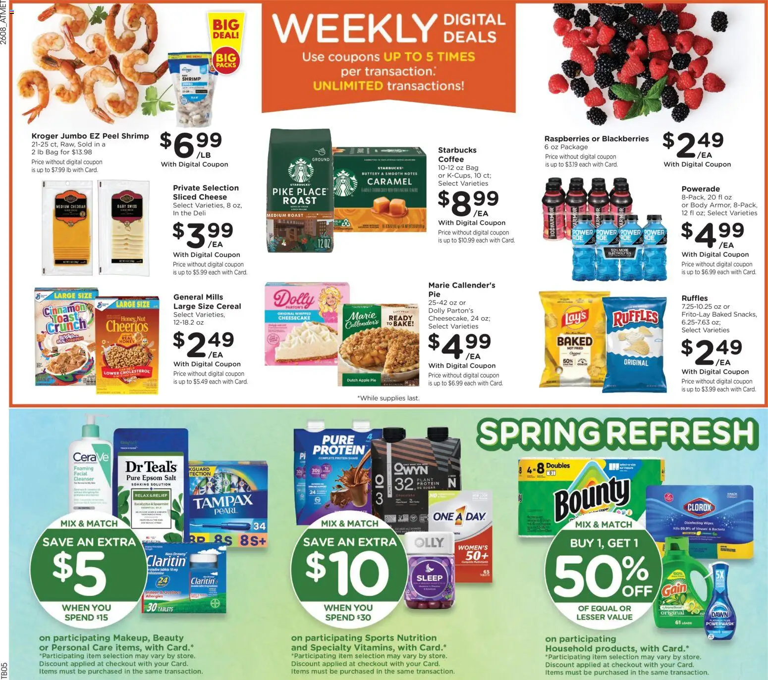 Kroger Weekly Ad - valid from 25.03.2026 | Page: 2 | Products: Chocolate, Epsom Salt, Cheesecake, Bag
