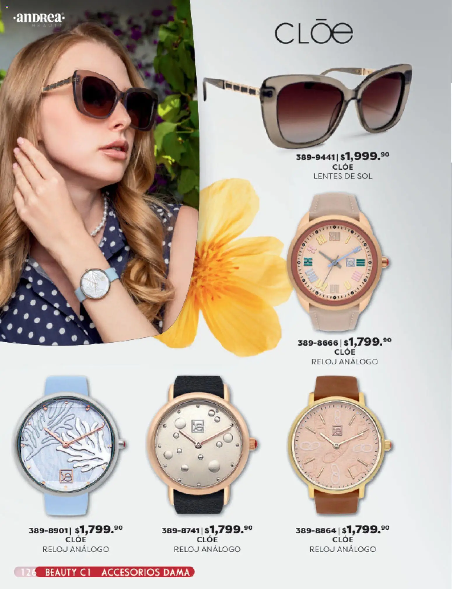 Nuevas ofertas de Andrea válidas en toda la República Mexicana desde el 25.01.2026. ¡Encuentra las mejores ofertas en Andrea catálogo Beauty! | Página: 126 | Productos: Lentes, Lentes de sol, Reloj