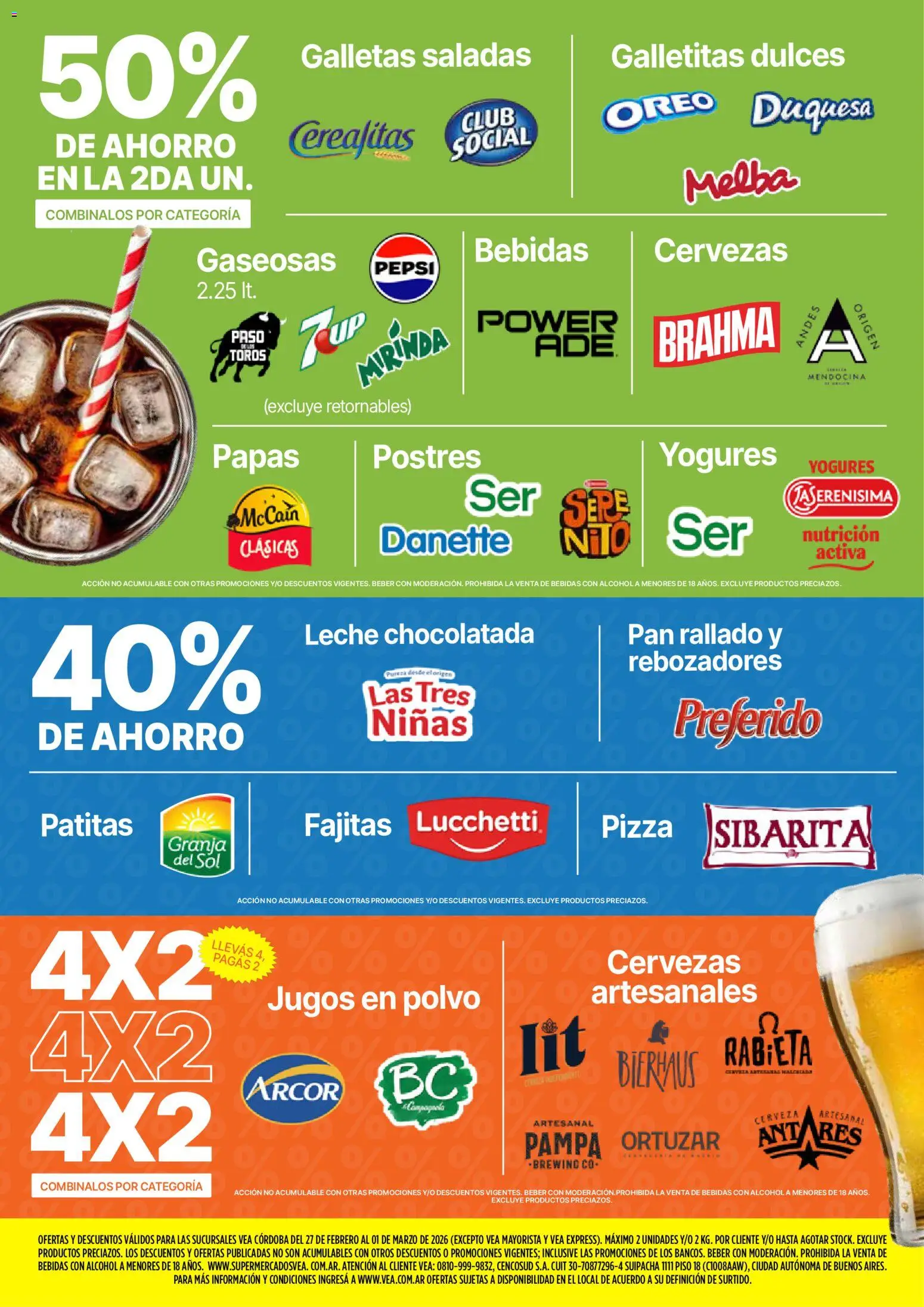 Vea - Ofertas fin de semana Córdoba │ válido desde el 27.02.2026 | Página: 6 | Productos: Galletitas, Polvo, Pizza, Galletas