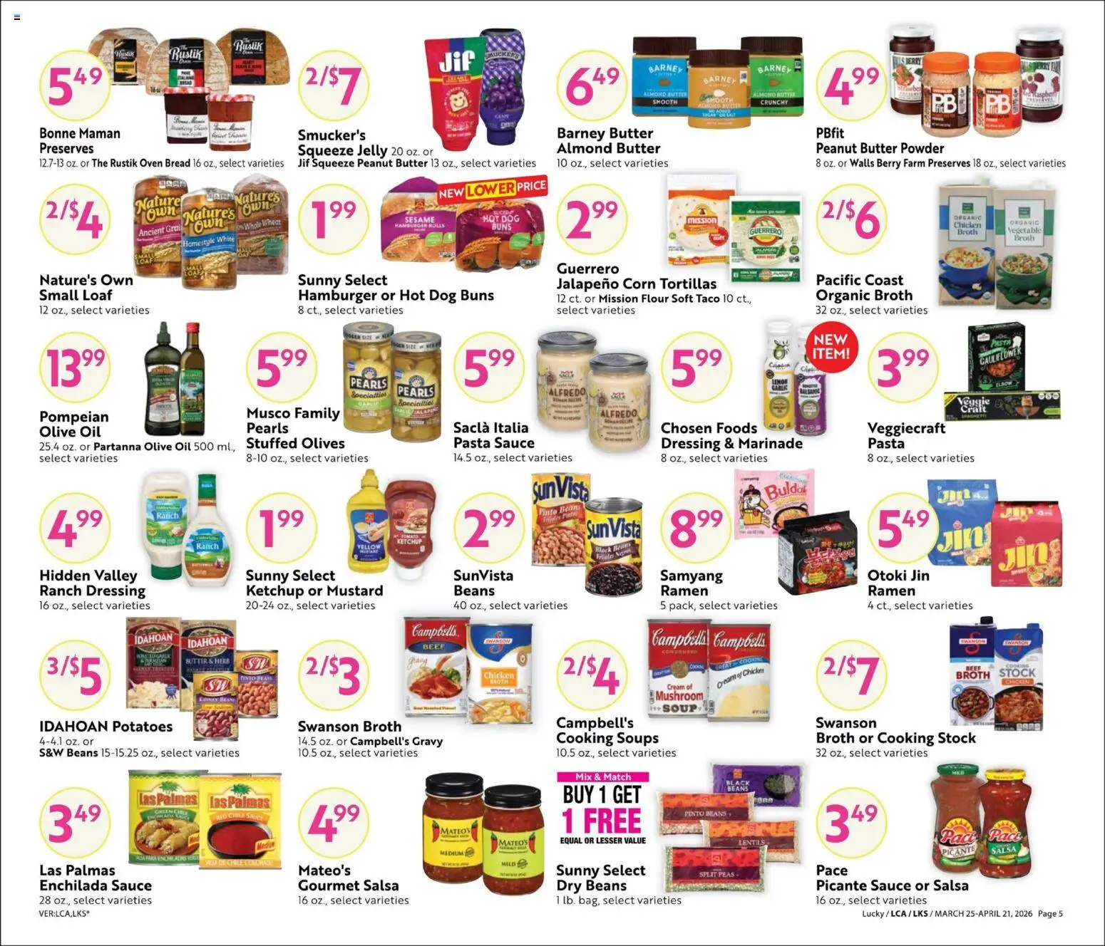 Lucky Supermarkets Big Book of Savings - valid from 25.03.2026 | Page: 5 | Products: Corn, Butter, Cream, Cauliflower