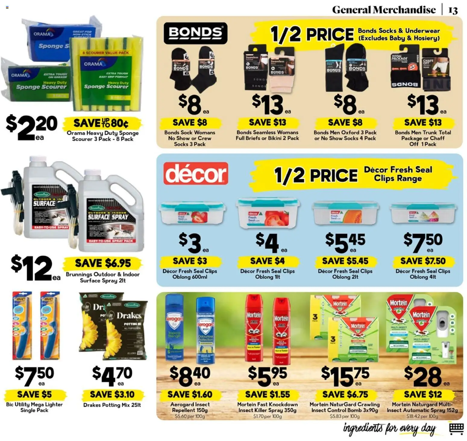 Drakes catalogue - valid from 18.02.2026 | Page: 13 | Products: Decor, Underwear, Sponge, Clips