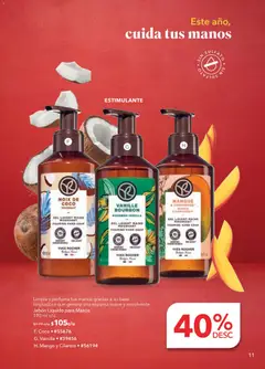 Vista previa de Yves Rocher campaña 1 2026, nuevo folleto de la tienda, válido en México a partir del 30.12.2025 | Página: 11 | Productos: Jabón líquido, Mango, Espuma, Jabón