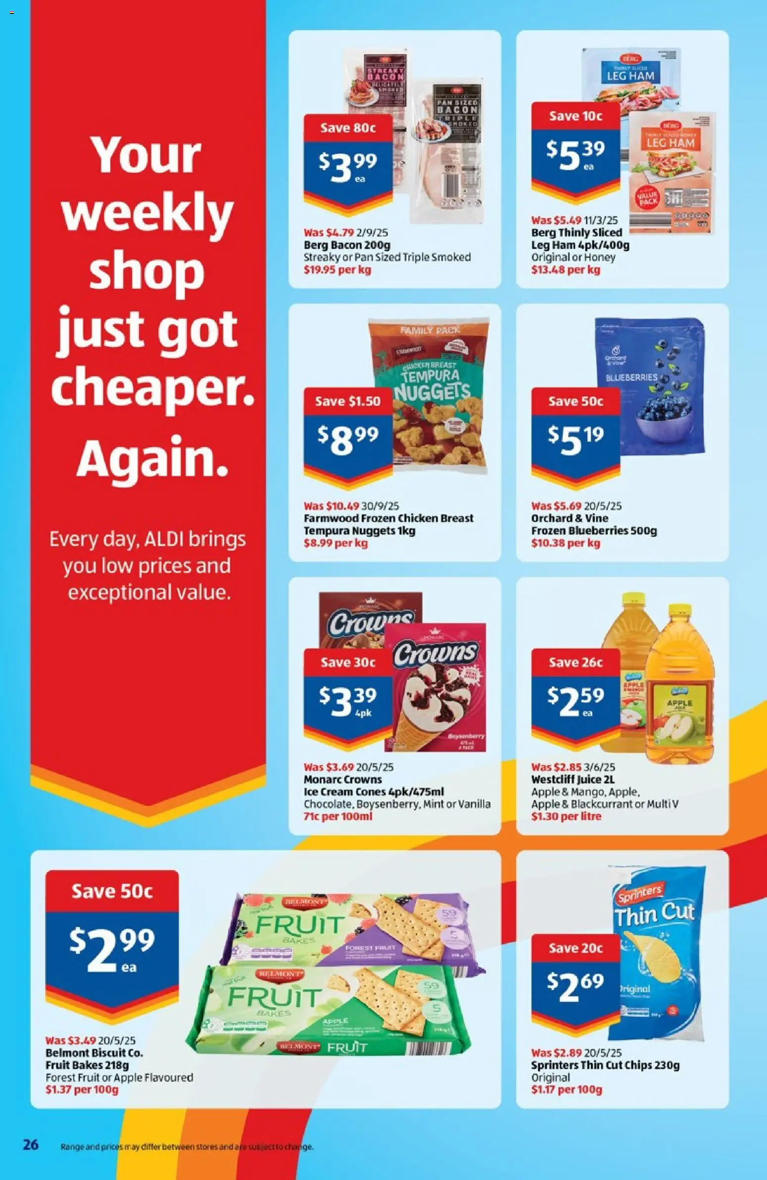 Aldi catalogue - valid from 19.11.2025 | Page: 26 | Products: Bacon, Chicken, Chips, Cream