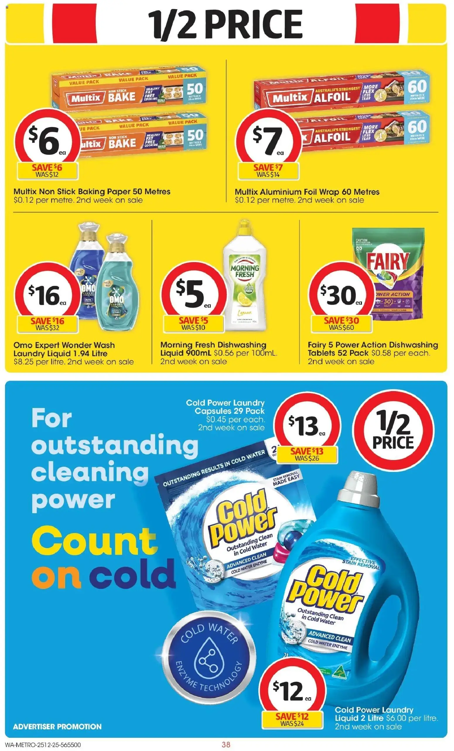 Coles catalogue - valid from 25.12.2025 | Page: 38 | Products: Aluminium foil, Water, Laundry, Tablets