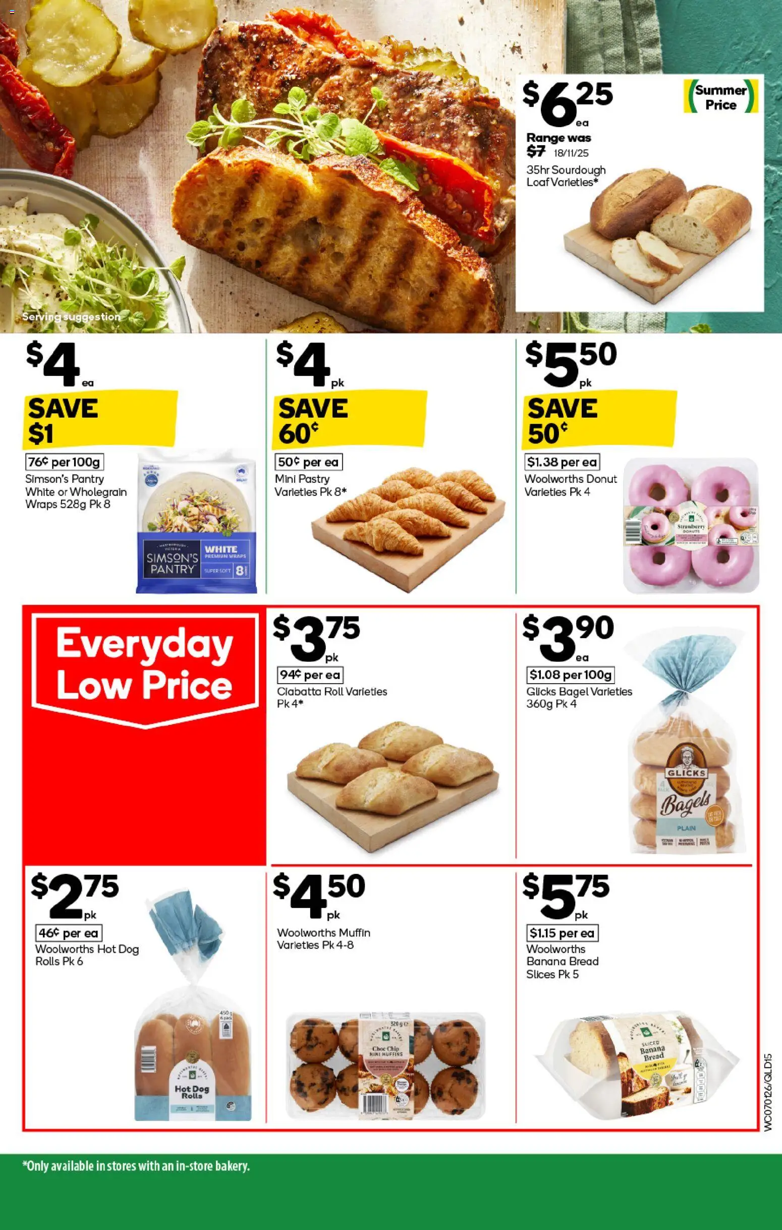 Woolworths catalogue - valid from 07.01.2026 | Page: 15 | Products: Bagels, Bread, Muffins, Pastry