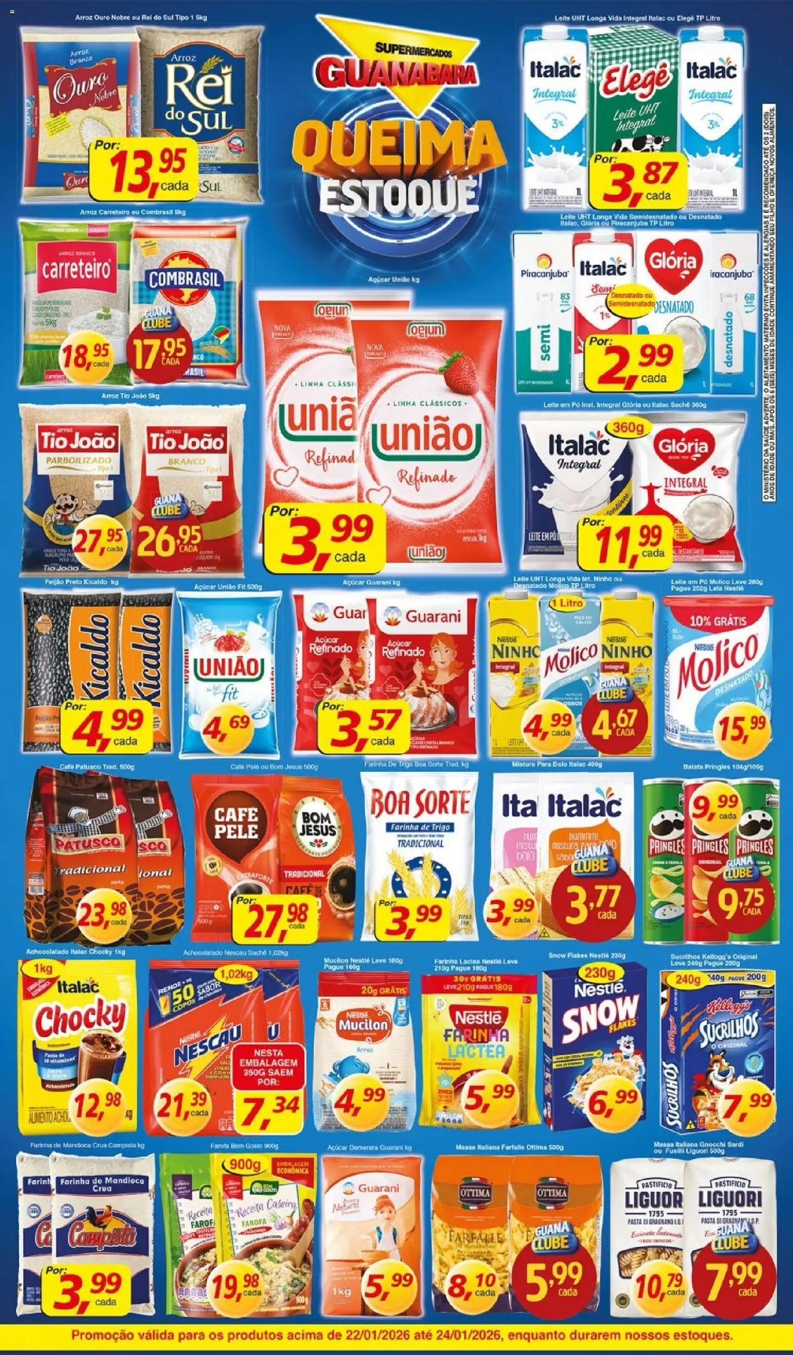 Supermercados Guanabara Folheto - válido de 22.01.2026 | Página: 15 | Produtos: Feijão, Cadeira, Leite, Mistura para bolo