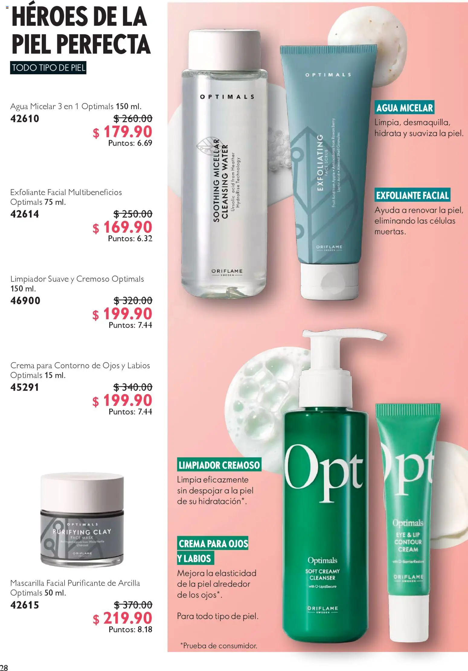 Nuevas ofertas de Oriflame válidas en toda la República Mexicana desde el 27.12.2025. ¡Encuentra las mejores ofertas en Oriflame campaña 1 2026! | Página: 28 | Productos: Contorno de ojos, Crema, Limpiador, Agua micelar