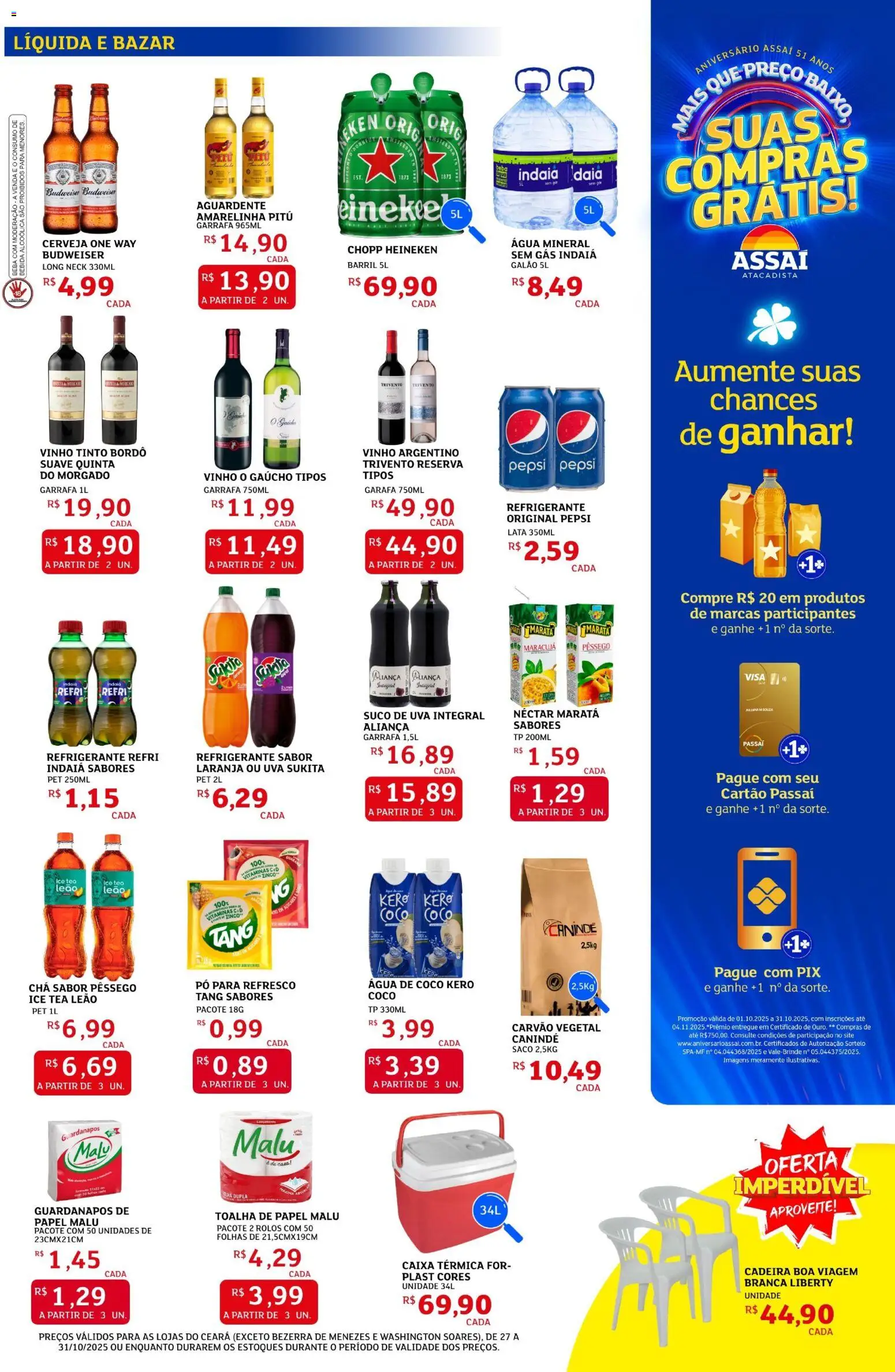 Assaí Atacadista Folheto - válido de 27.10.2025 | Página: 5 | Produtos: Caixa térmica, Aliança, Suco, Refrigerante