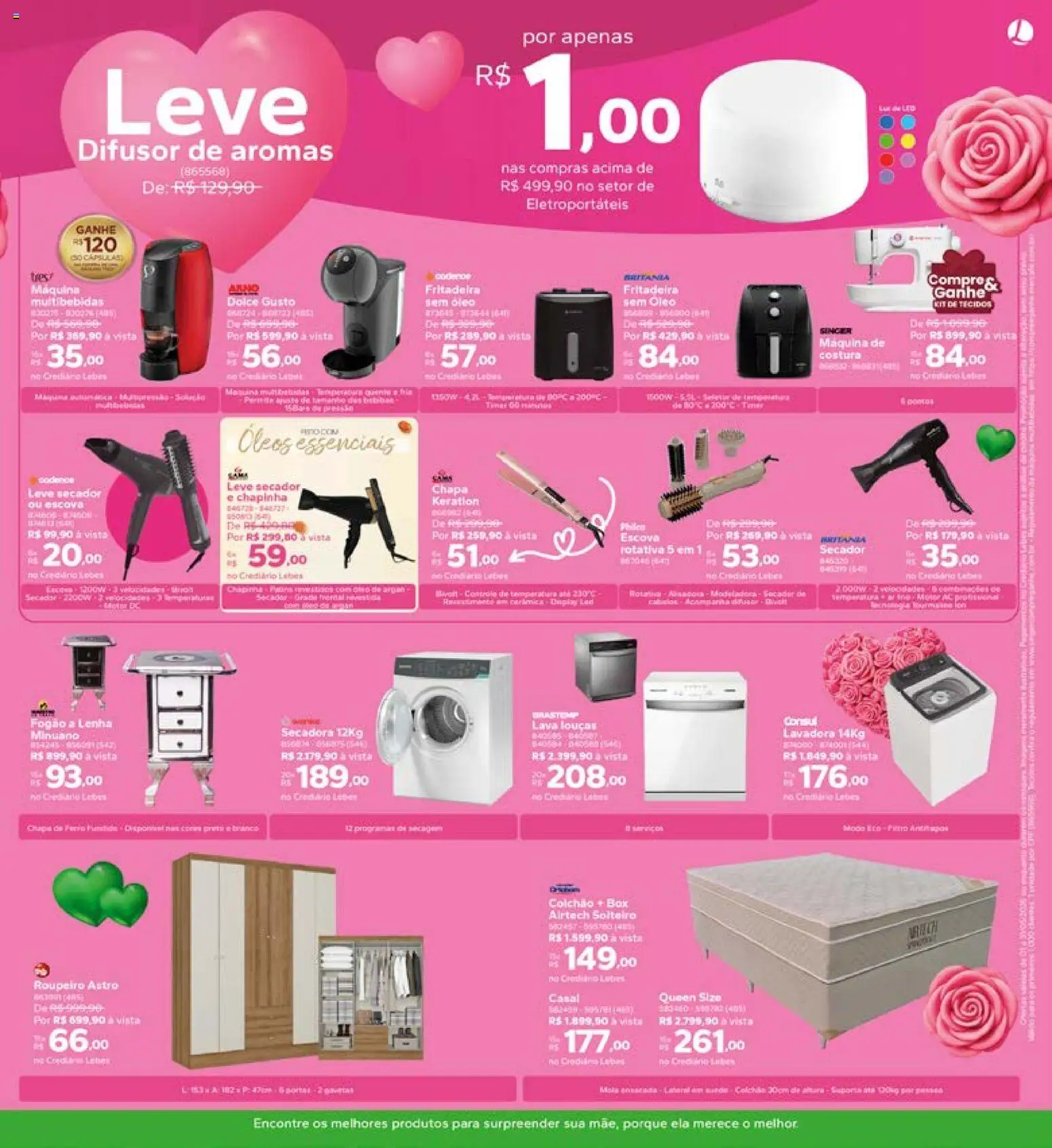 Lebes Folheto - válido de 01.05.2026 | Página: 7 | Produtos: Chapinha, Máquina de costura, Colchão, Dove