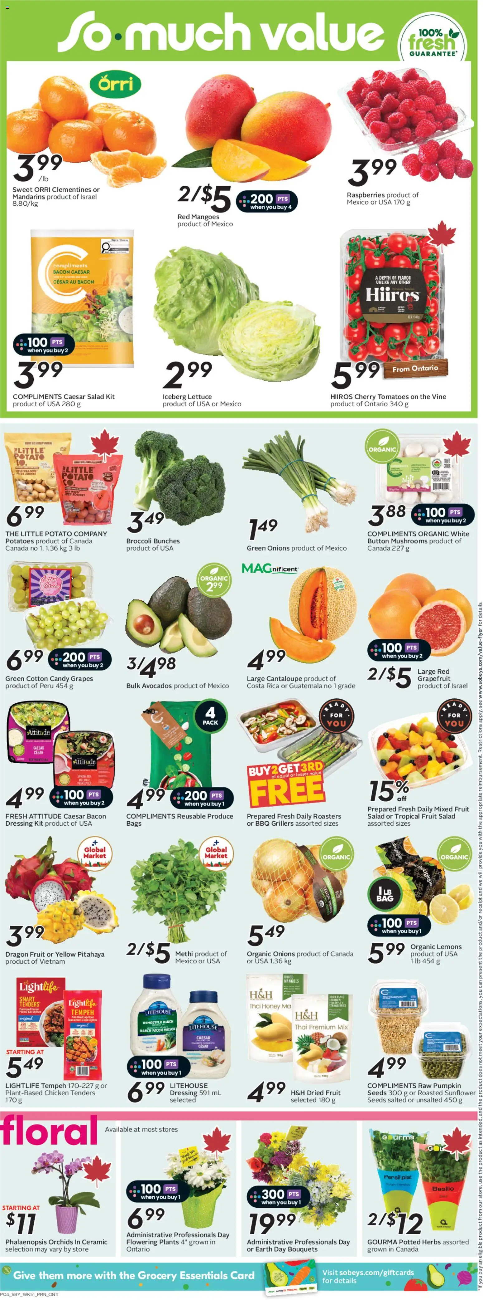 Sobeys flyer valid from 16.04.2026 | Page: 7 | Products: Salad, Pumpkin, Chicken, Tomatoes