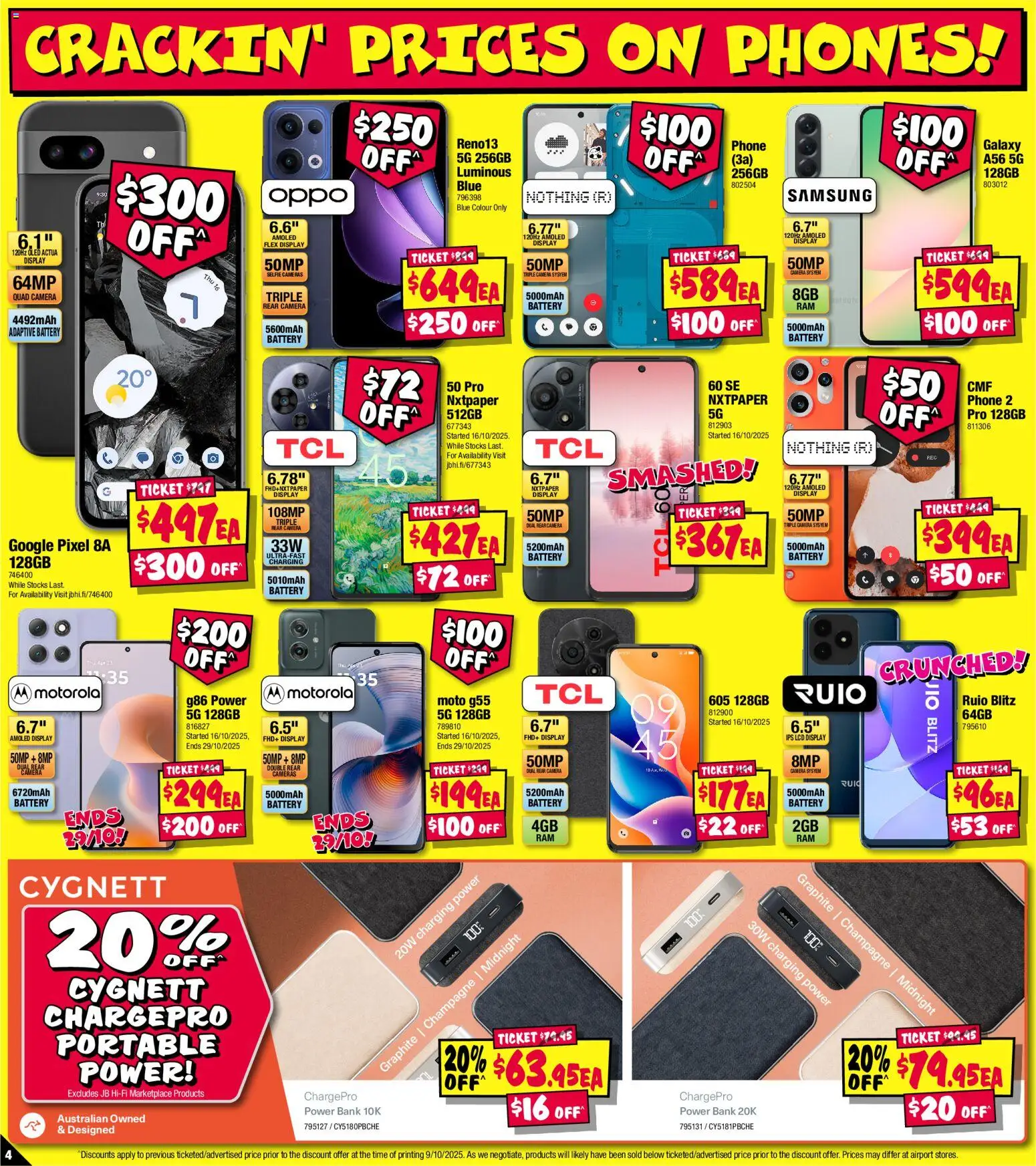 JB Hi-Fi catalogue - valid from 23.10.2025 | Page: 4 | Products: Battery, Phone, Camera, Portable