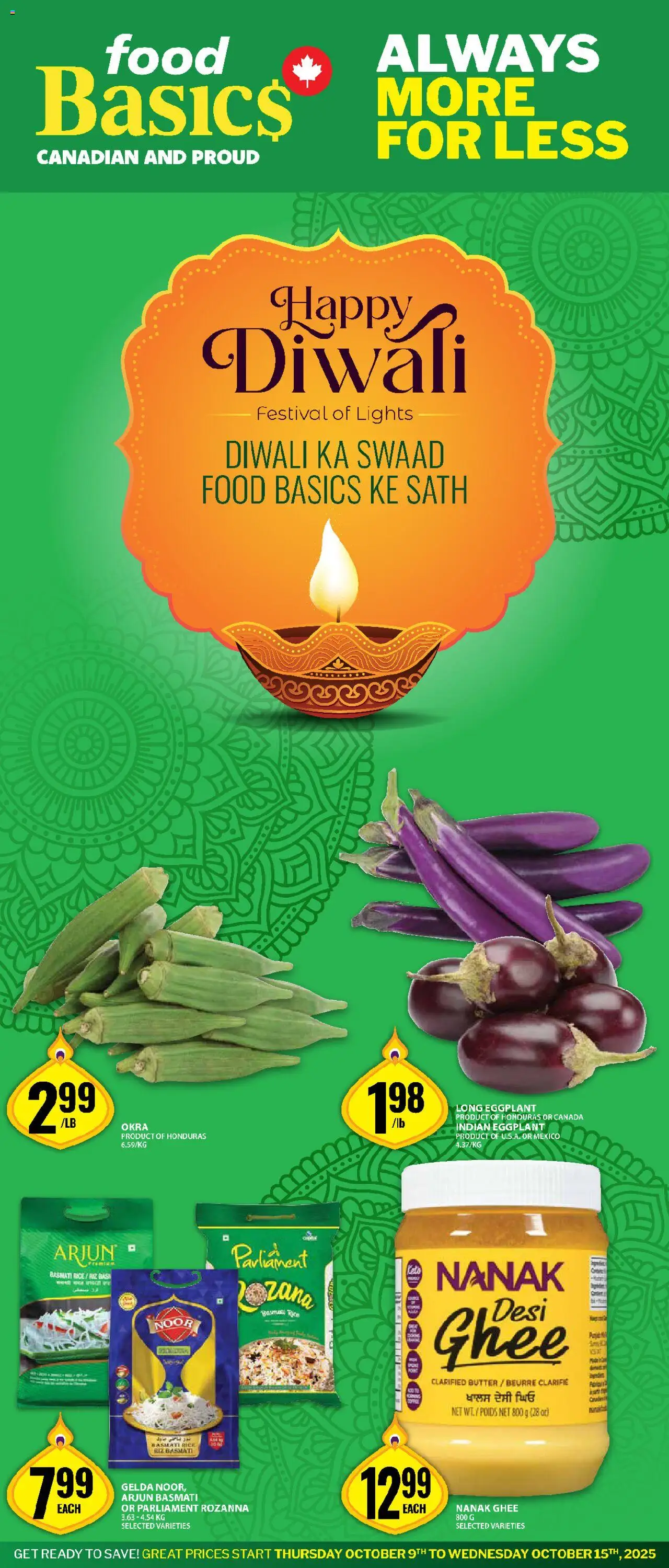 Food Basics flyer valid from 09.10.2025 | Page: 1 | Products: Rice, Butter