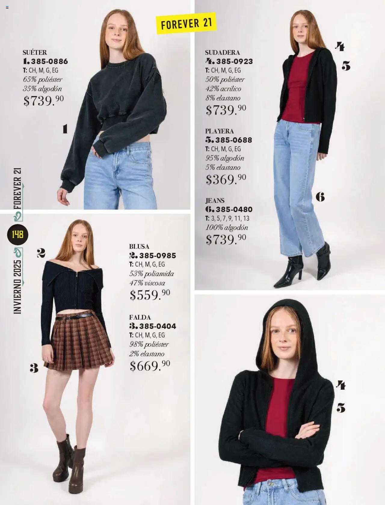 Nuevas ofertas de Andrea válidas en toda la República Mexicana desde el 13.10.2025. ¡Encuentra las mejores ofertas en Andrea - Catálogo Invierno! | Página: 148 | Productos: Blusa, Algodón, Playera, Falda