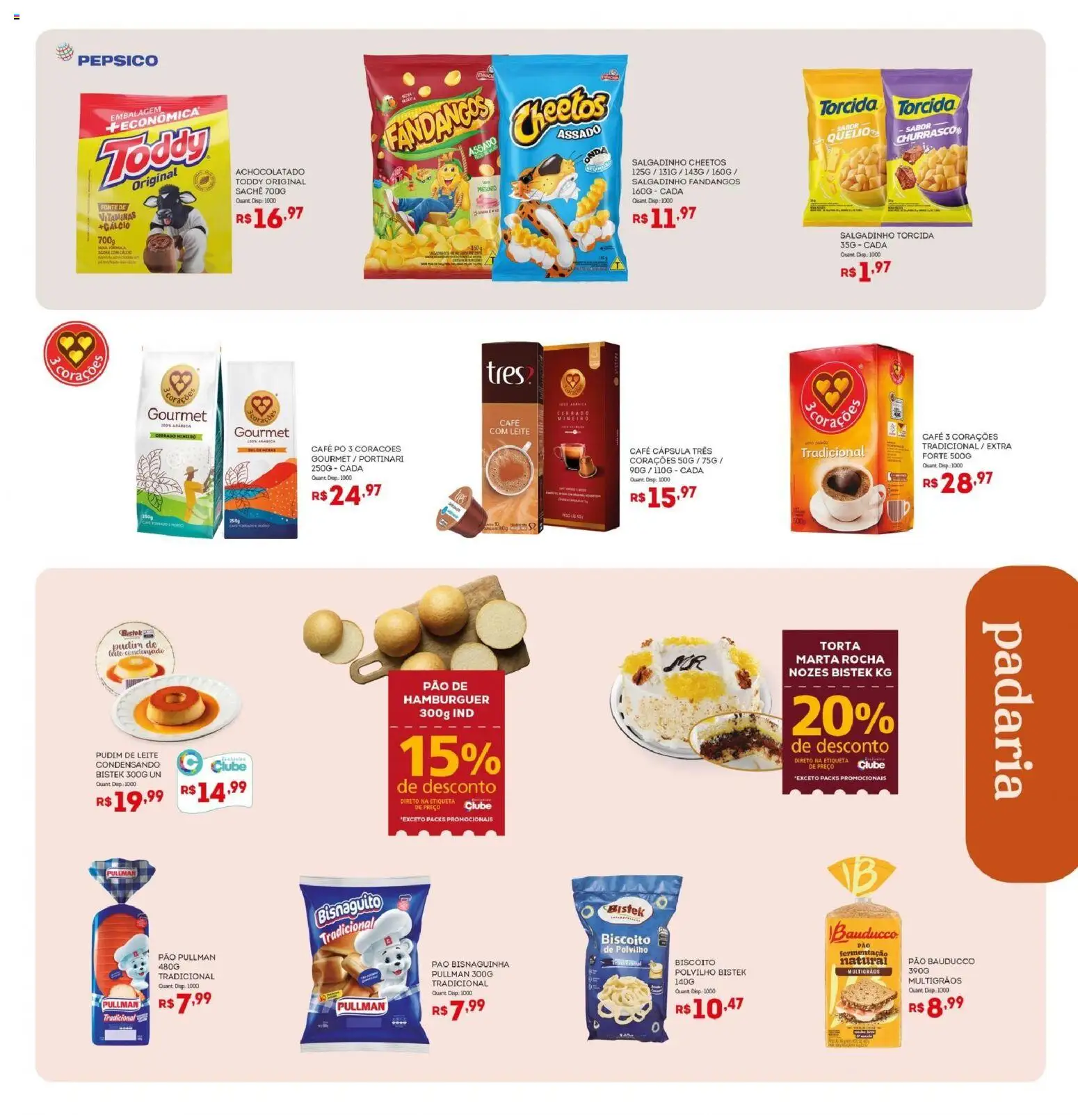 Bistek Supermercados Folheto - válido de 14.01.2026 | Página: 9 | Produtos: Pó, Café, Presunto, Hambúrguer