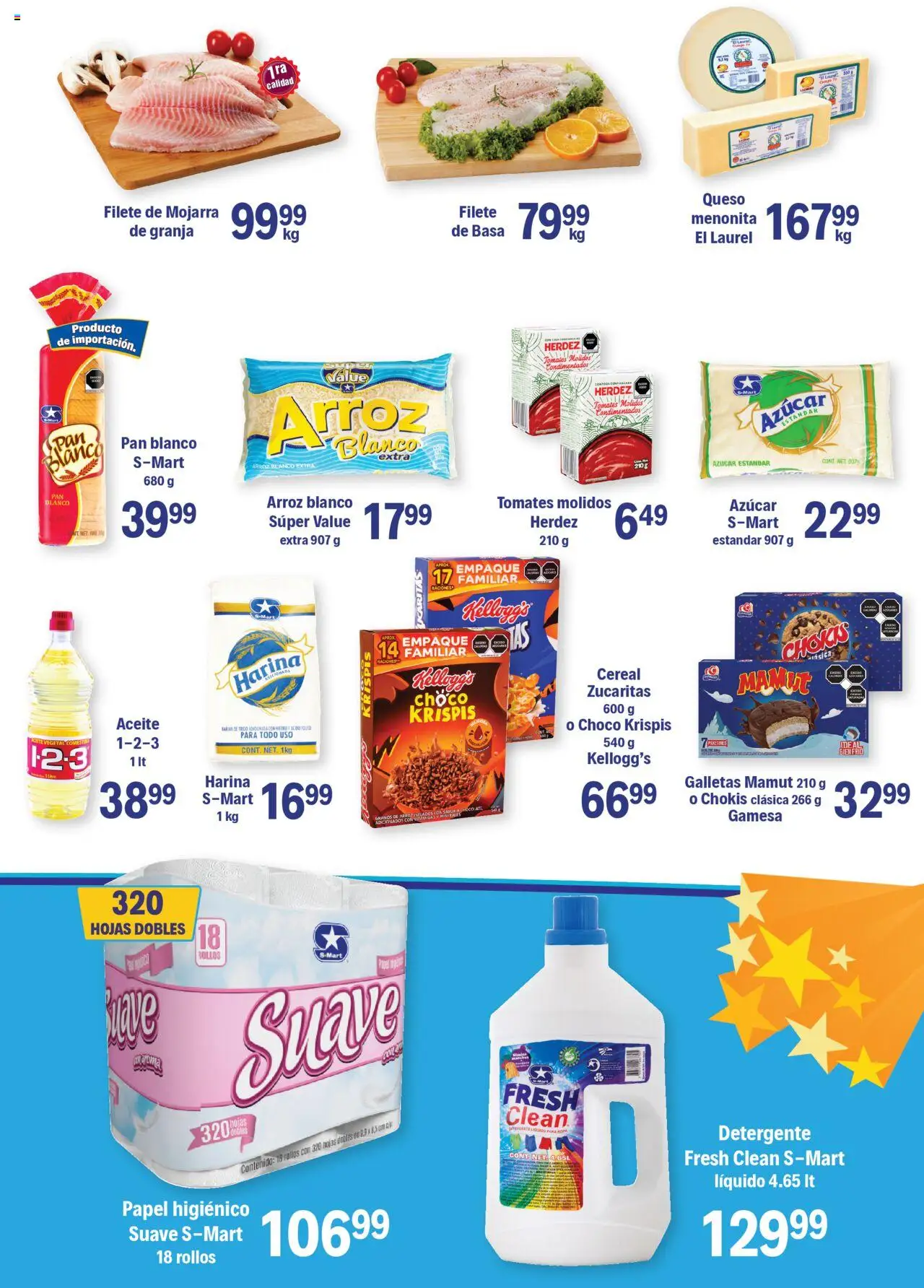 Nuevas ofertas de S-Mart válidas en toda la República Mexicana desde el 14.10.2025. ¡Encuentra las mejores ofertas en S-Mart - Folleto - Chihuahua! | Página: 5 | Productos: Detergente, Harina, Azúcar, Galletas