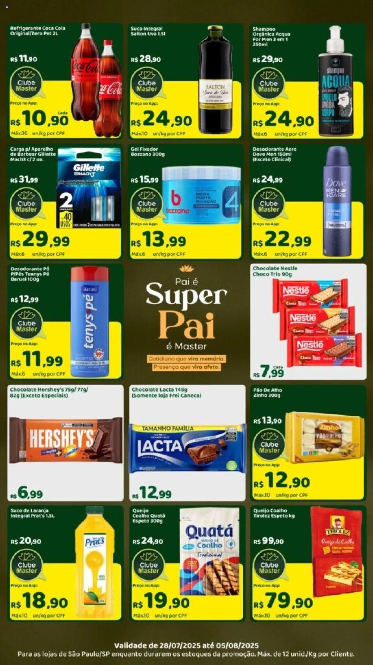 Master Folheto - válido de 28.07.2025 | Página: 4 | Produtos: Shampoo, Alho, Pão, Chocolate