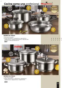 Nuevas ofertas de Fuller válidas en toda la República Mexicana desde el 13.06.2025. ¡Encuentra las mejores ofertas en BATERÍA DE 6 PIEZAS, 100% acero inoxidable. Incluye 1 olla de 18 cm, 1 olla de 20 cm, 1 olla de 24 cm, 1 tapa de 18 cm, 1 tapa de 20 cm y 1 tapa de 24 cm! | Página: 11 | Productos: Cocina, Batería, Sartén, Olla