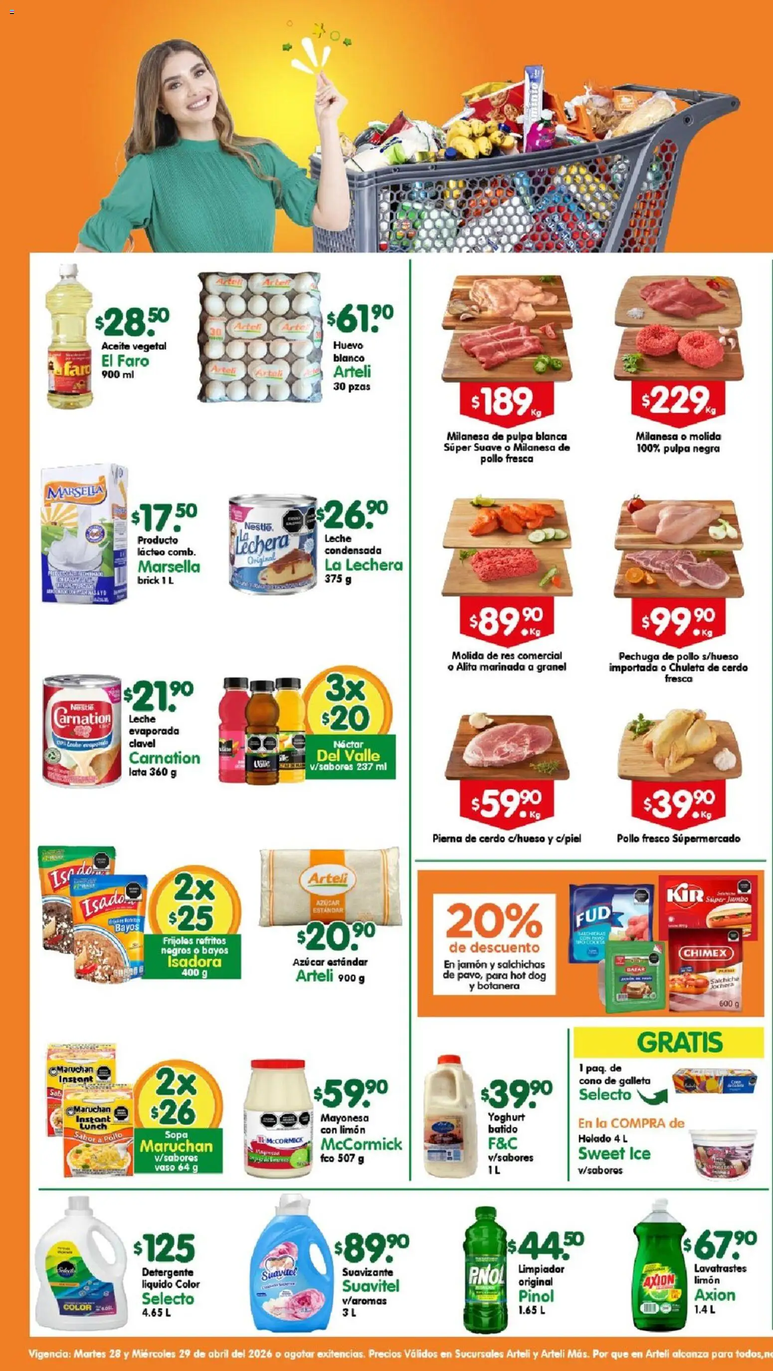 Nuevas ofertas de Arteli válidas en toda la República Mexicana desde el 28.04.2026. ¡Encuentra las mejores ofertas en Arteli folleto! | Página: 1 | Productos: Azúcar, Huevo, Aceite, Limpiador