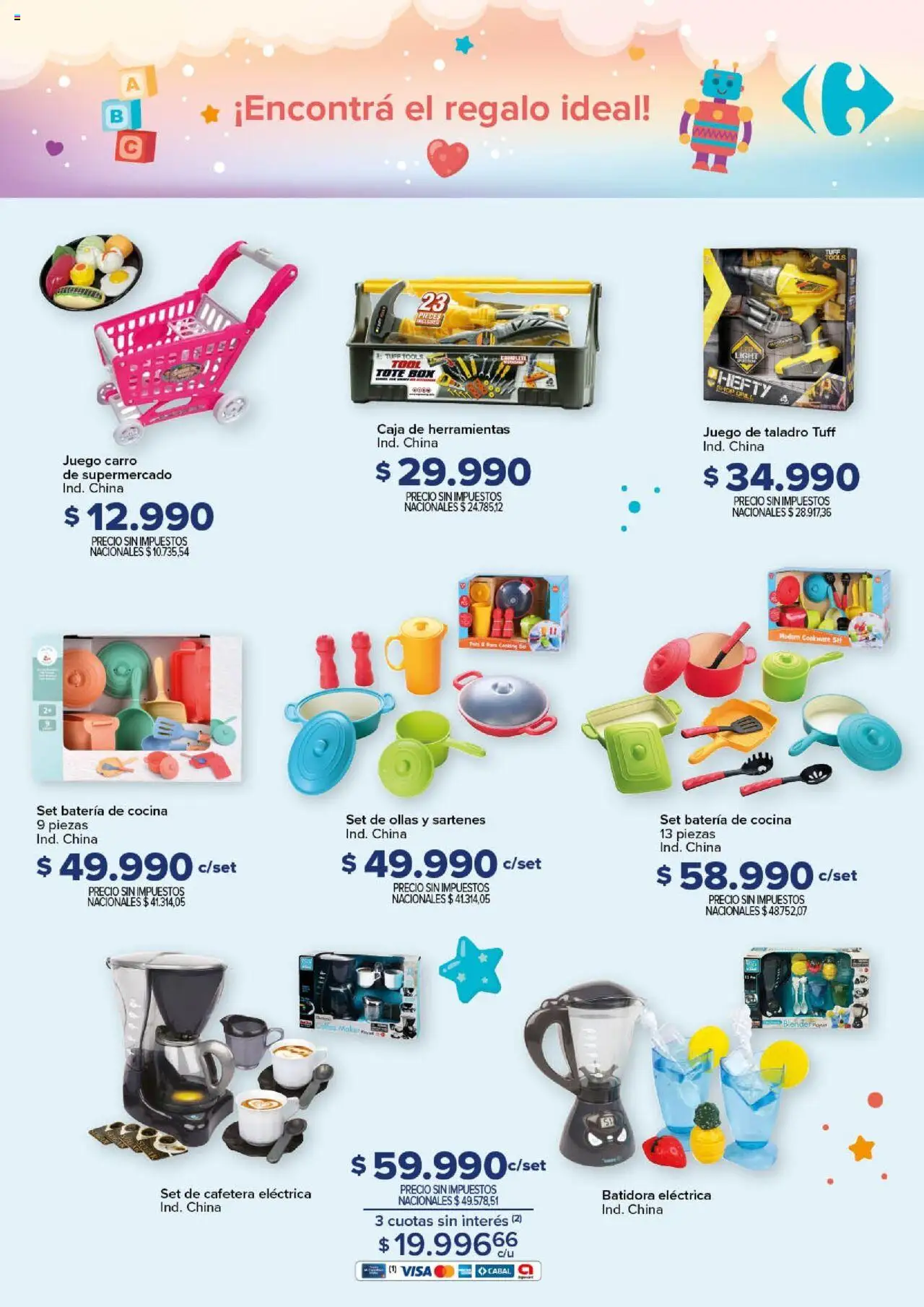 Carrefour - Día de la Niñez │ válido desde el 30.07.2025 | Página: 23 | Productos: Caja de herramientas, Cafetera, Caja, Batería