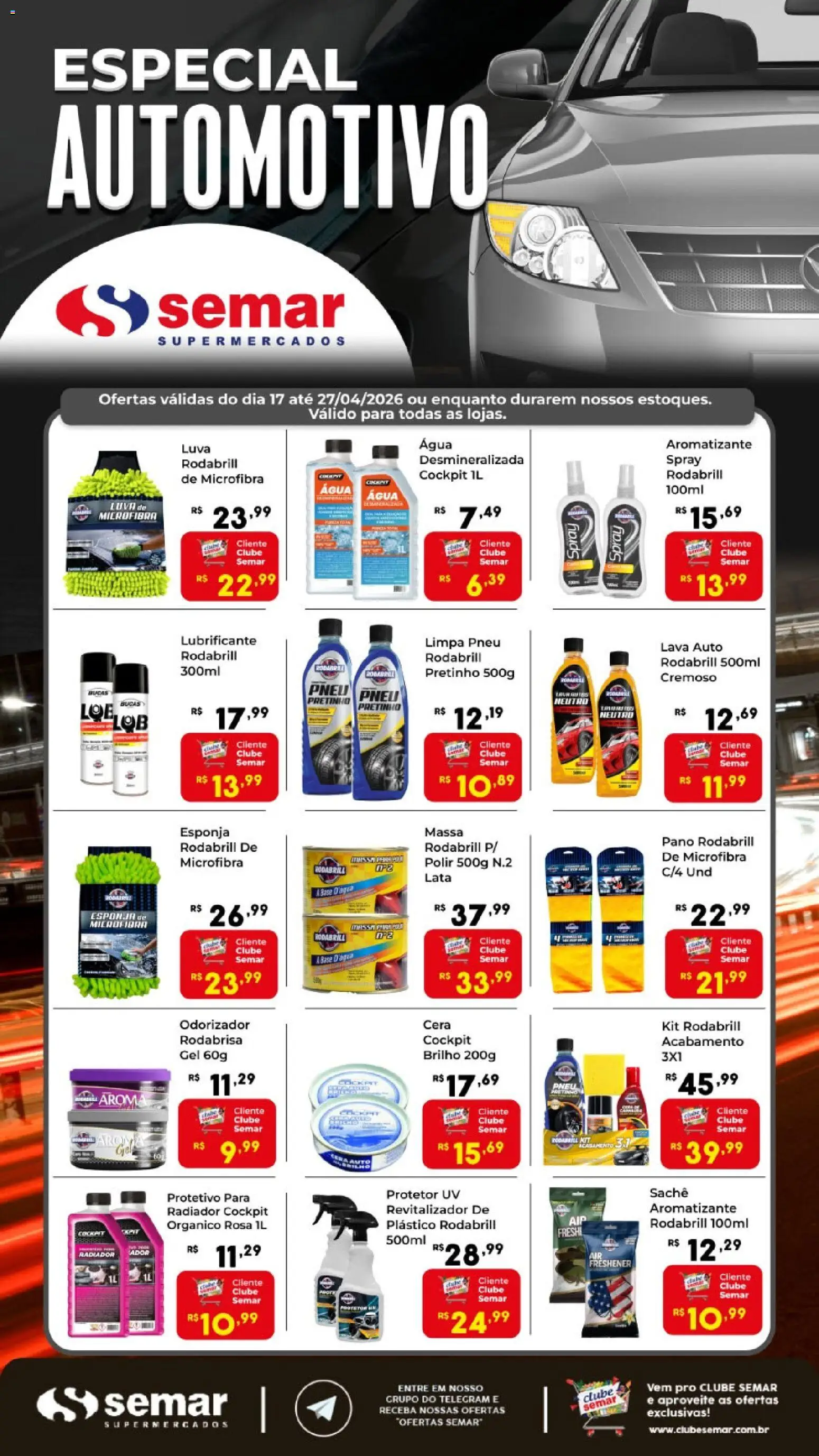 Semar Supermercado Folheto - válido de 17.04.2026 | Página: 1 | Produtos: Pneu, Esponja, Base, Massa