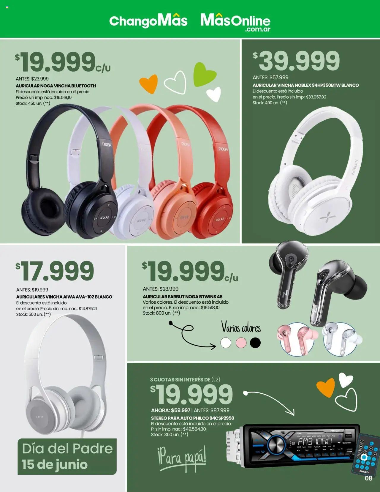 Changomas Feliz día, papá │ válido desde el 05.06.2025 | Página: 9 | Productos: Vincha, Auriculares, Papa